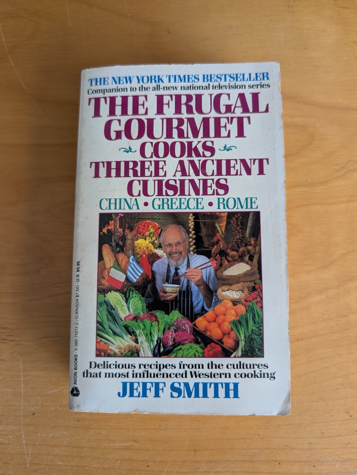 The Frugal Gourmet Cooks Three Ancient Cuisines by Jeff Smith (Cookbook, 1987, Jeff Smith, Frugal Gourmet, ancient cuisines, historical recipes, TV cookbook)