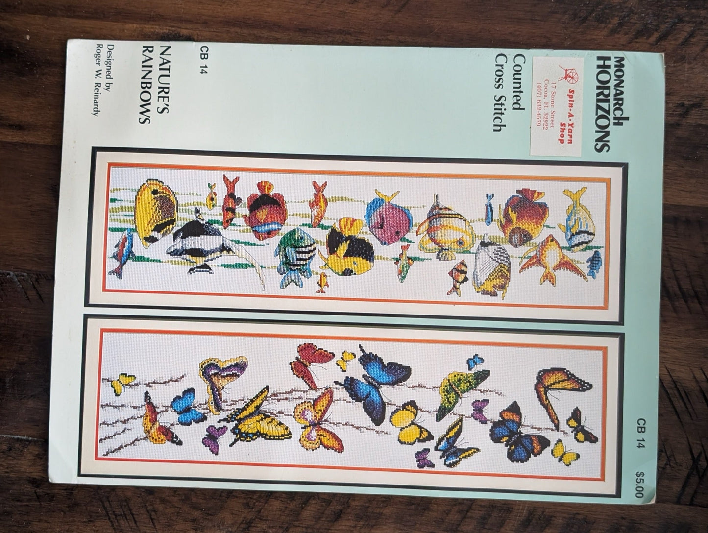 Nature's Rainbows by Roger W. Reinardy (Monarch Horizons) (Crafts, Cross-Stitch, c. 1980s, nature's rainbows, butterfly cross stitch, fish pattern, Roger Reinardy, Monarch Horizons)