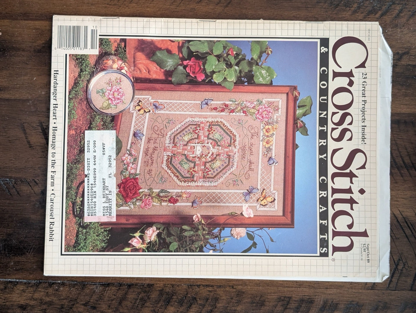 Cross Stitch & Country Crafts by EGW Publishing Co. (Crafts, Magazine, 1989, cross-stitch magazine, 80s crafts, country style, sampler pattern, vintage magazine)