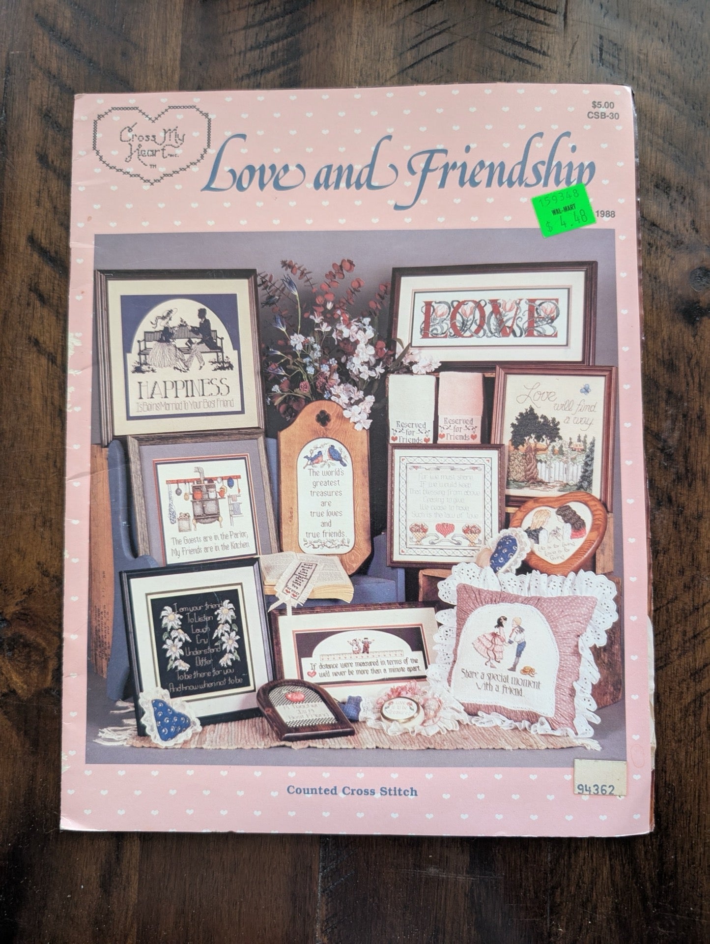 Love and Friendship by Cross My Heart, Inc. (Crafts, Cross-Stitch, 1988, love and friendship, cross-stitch, 80s crafts, sentimental patterns, Cross My Heart)