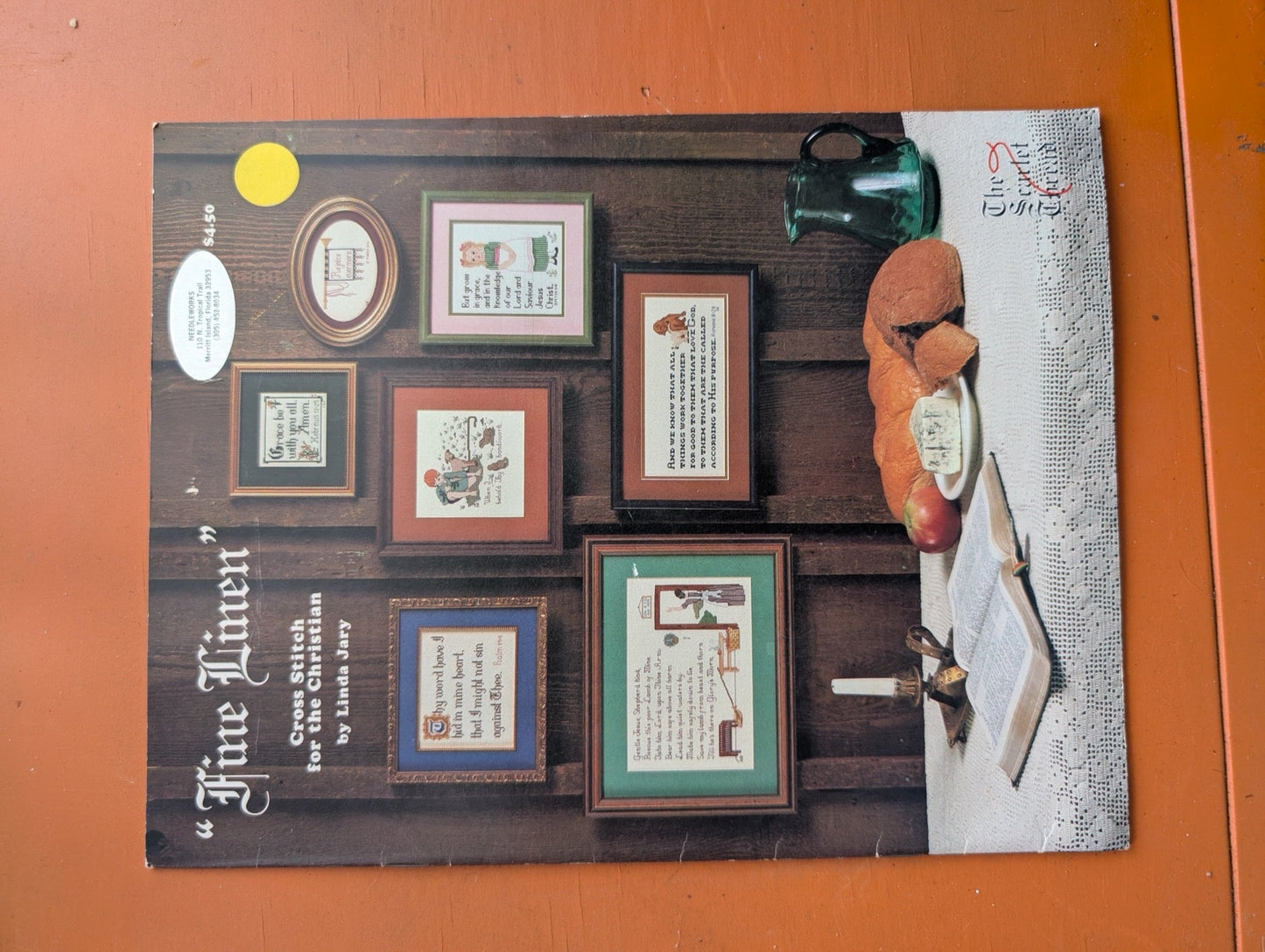 "A Fine Linen" cross stitch for the Christian by Linda Bary (Crafts, Cross-Stitch, c. 1980s, Christian cross stitch, scripture patterns, Linda Bary, religious crafts, fine linen)