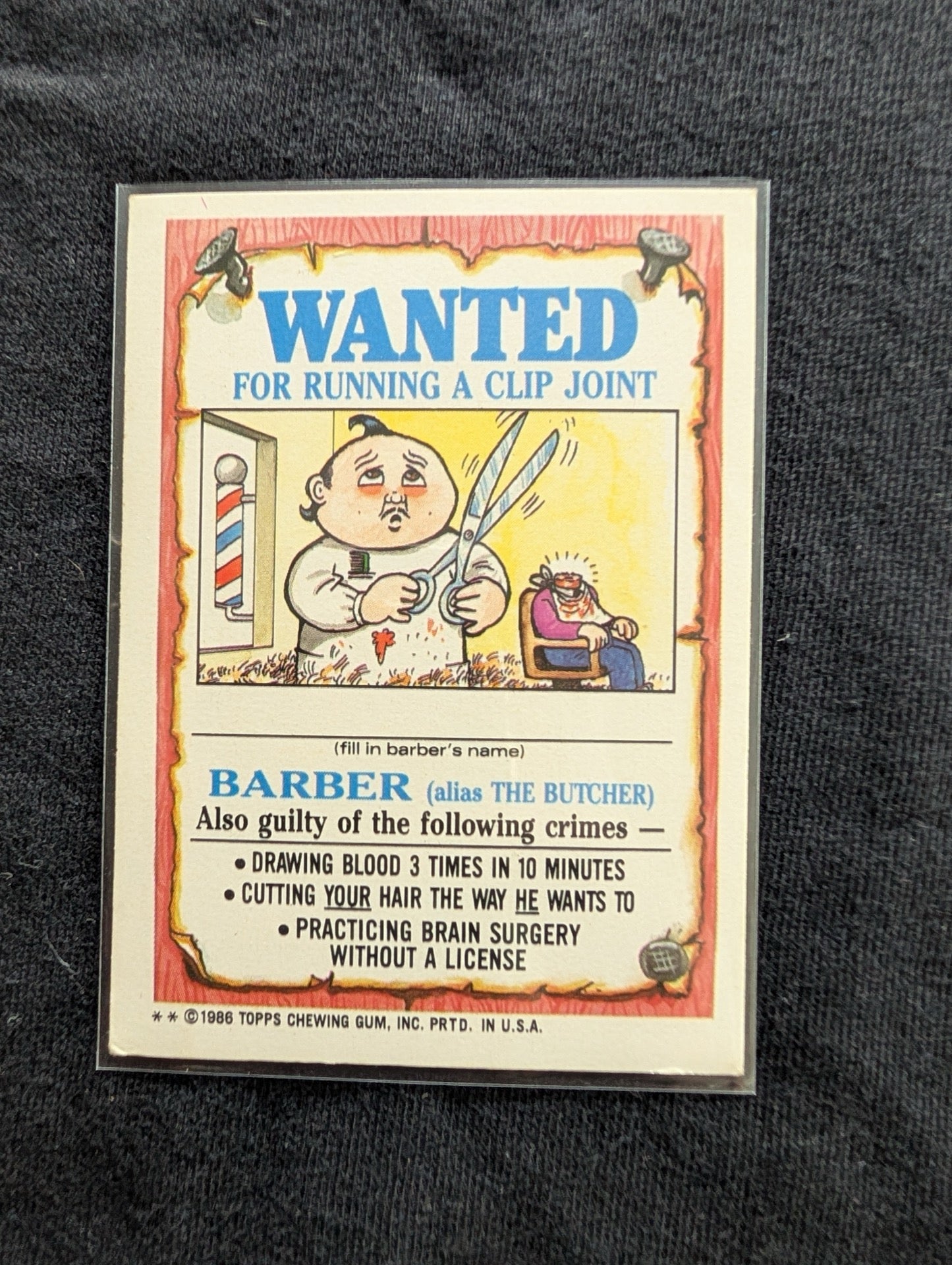 1986 GPK OS3 84a Joe Blow & 84b Rod Wad Vintage Topps Card Pair