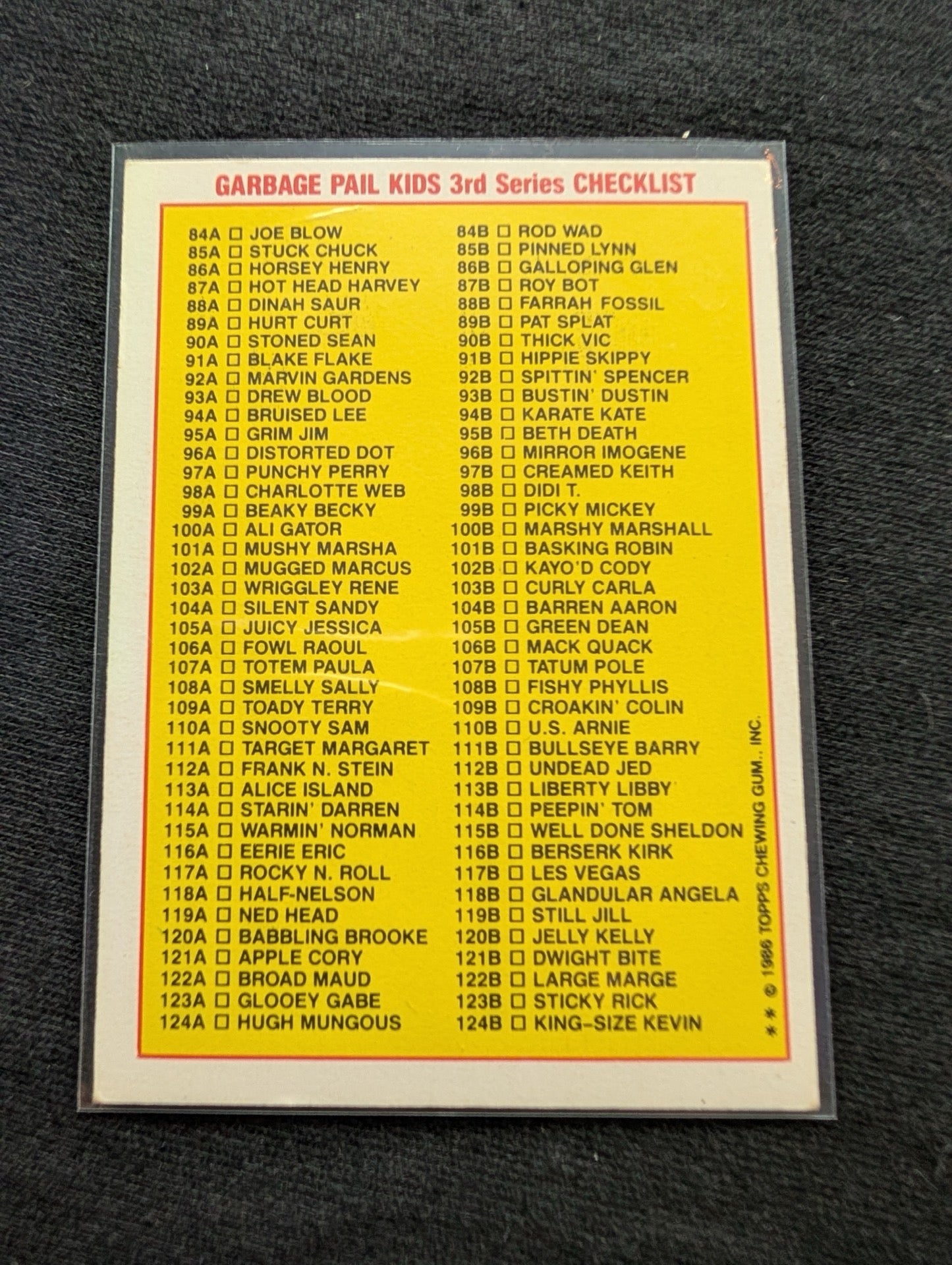 1986 GPK OS3 91a Blake Flake & 91b Hippie Skippy Vintage Topps Card Pair