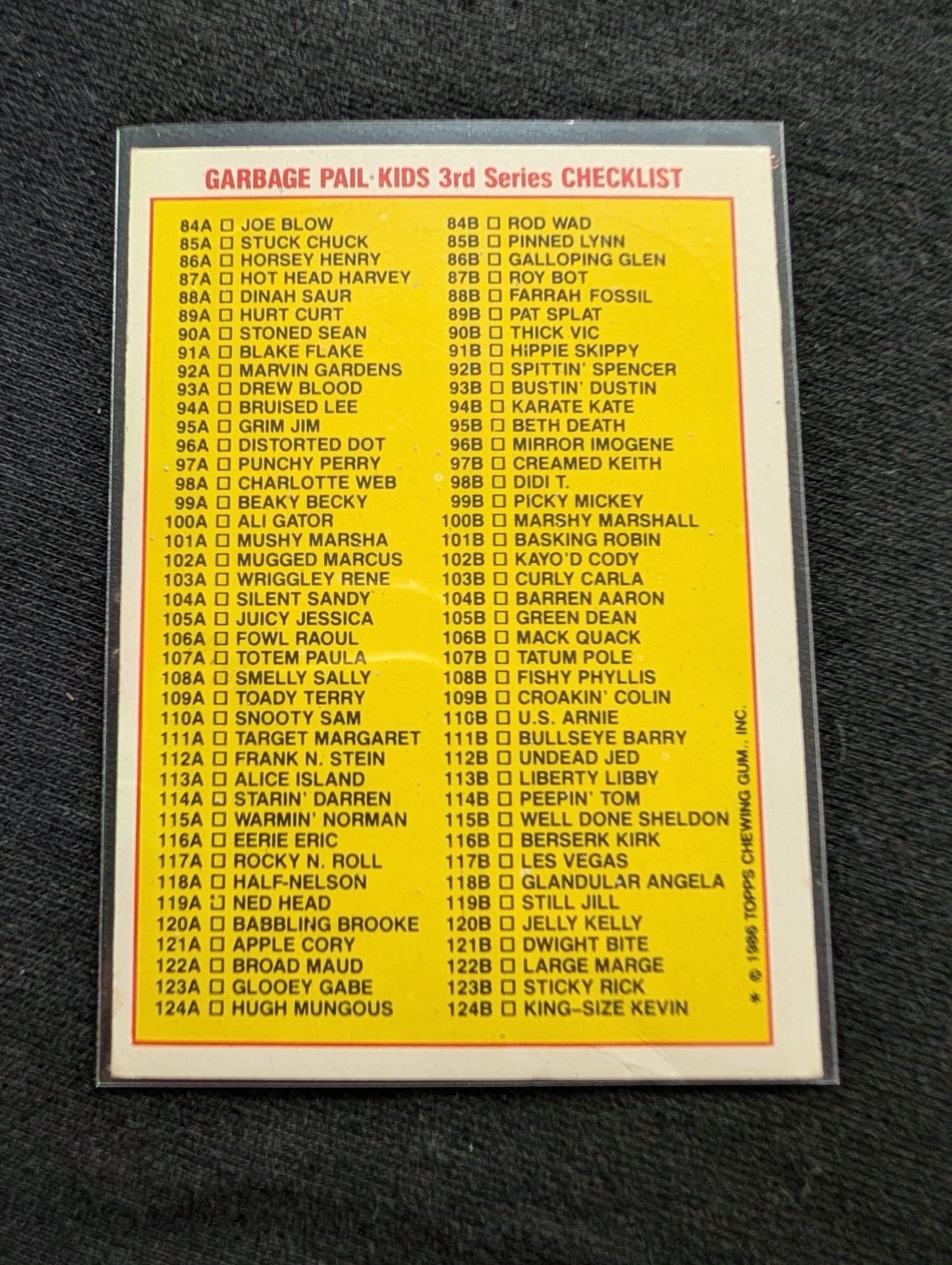 1986 GPK OS3 91a Blake Flake & 91b Hippie Skippy Vintage Card Pair Topps