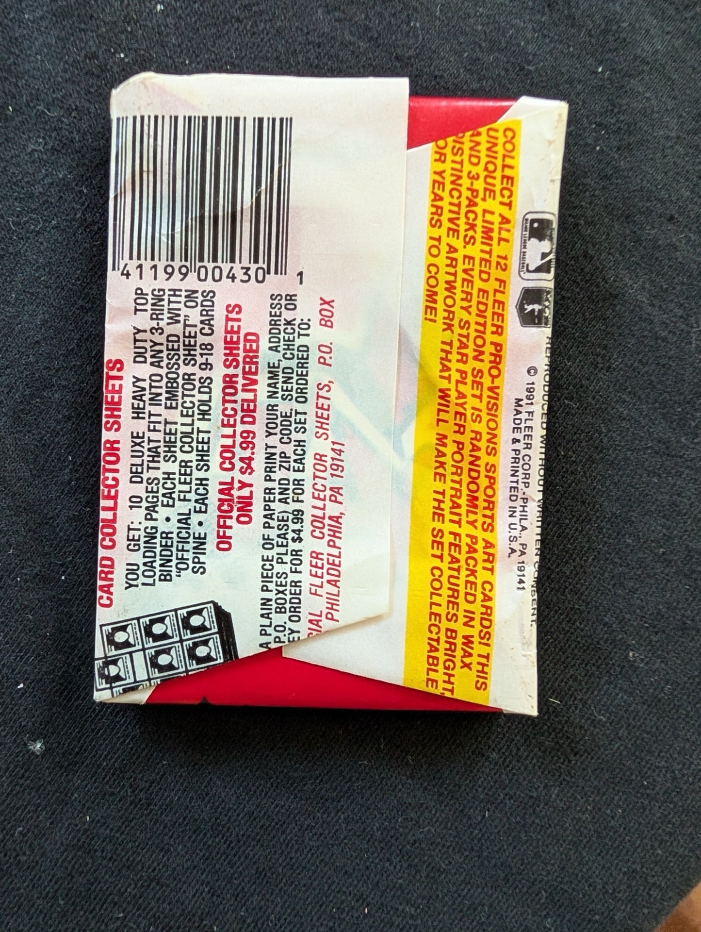 Lot of 8 Sealed 1991 Fleer Baseball Wax Packs - Logo Stickers & Pro-Visions