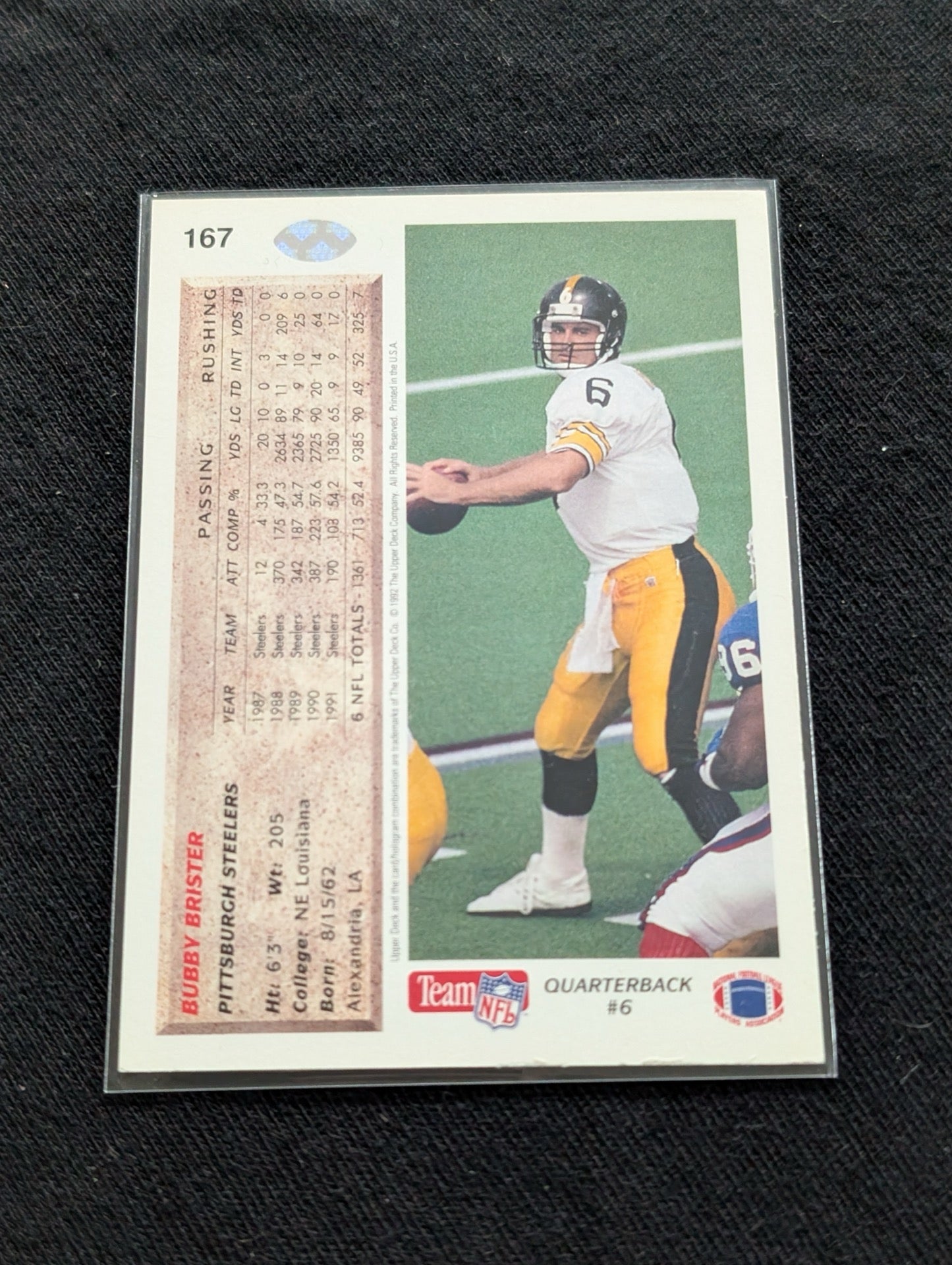Bubby Brister Steelers Lot (2) 1991 Pro Set & 1991 Upper Deck QB Cards