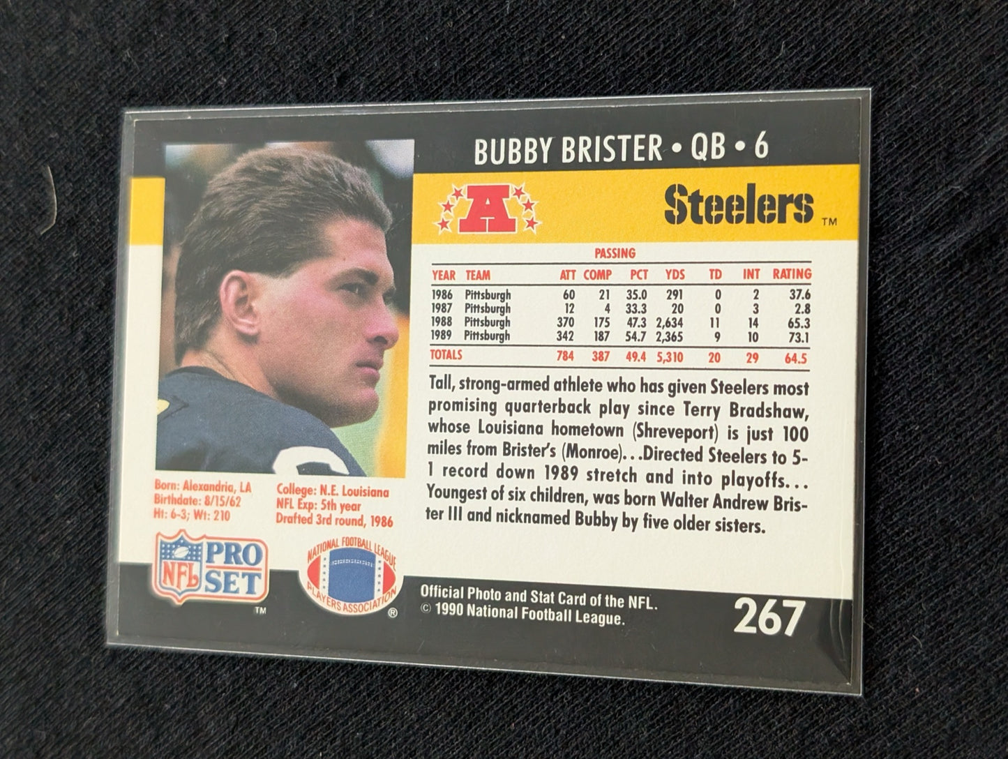 Bubby Brister Pittsburgh Steelers Lot (7) 90s Cards Topps Score Pro Set UD