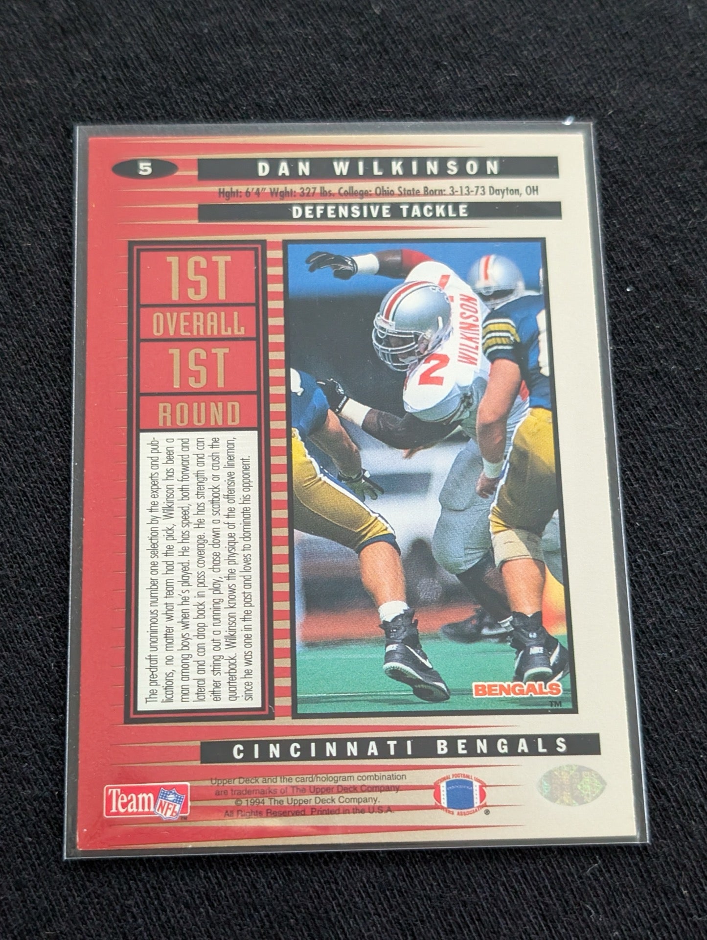 Dan "Big Daddy" Wilkinson 1994 Rookie Card Lot (2) Flair & Collector's Choice