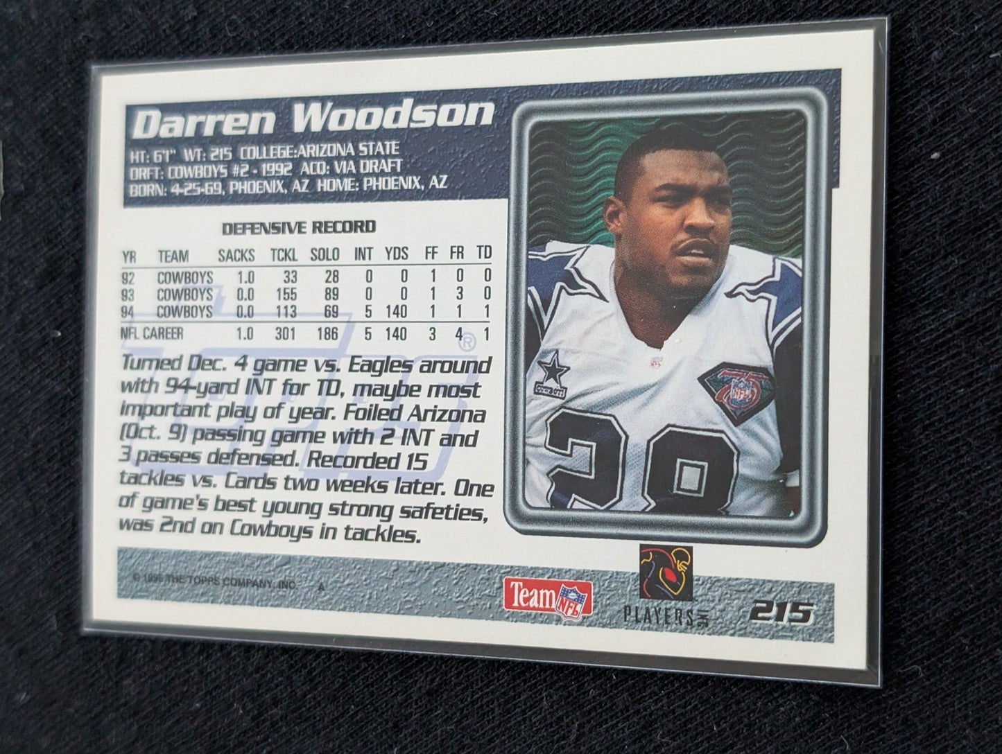Darren Woodson HOF Cowboys Legend Card Lot (3) Collector's Choice 1994-96