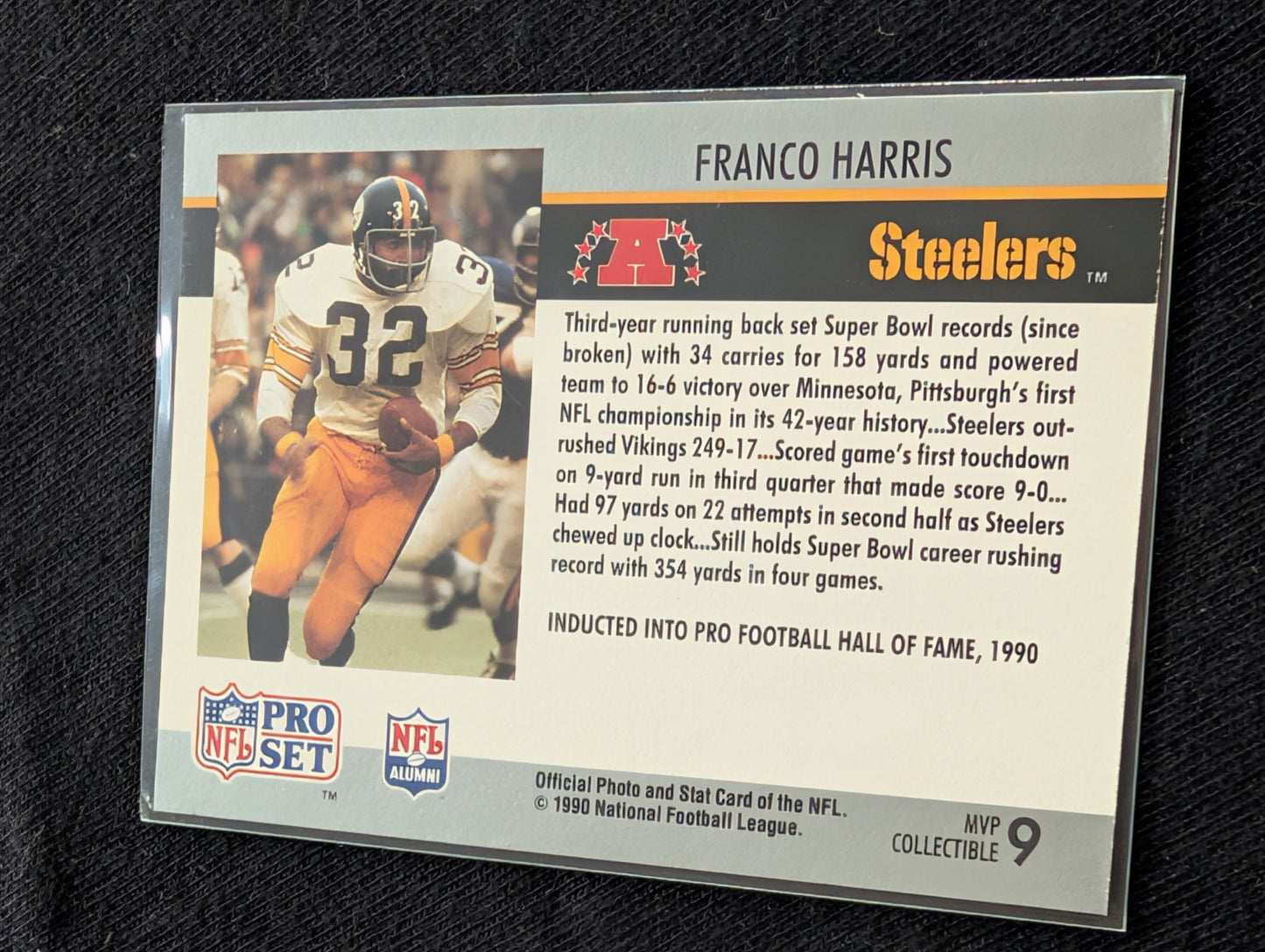 Franco Harris HOF Steelers Legend Card Lot (6) Topps, Score, Pro Set, Pro Line