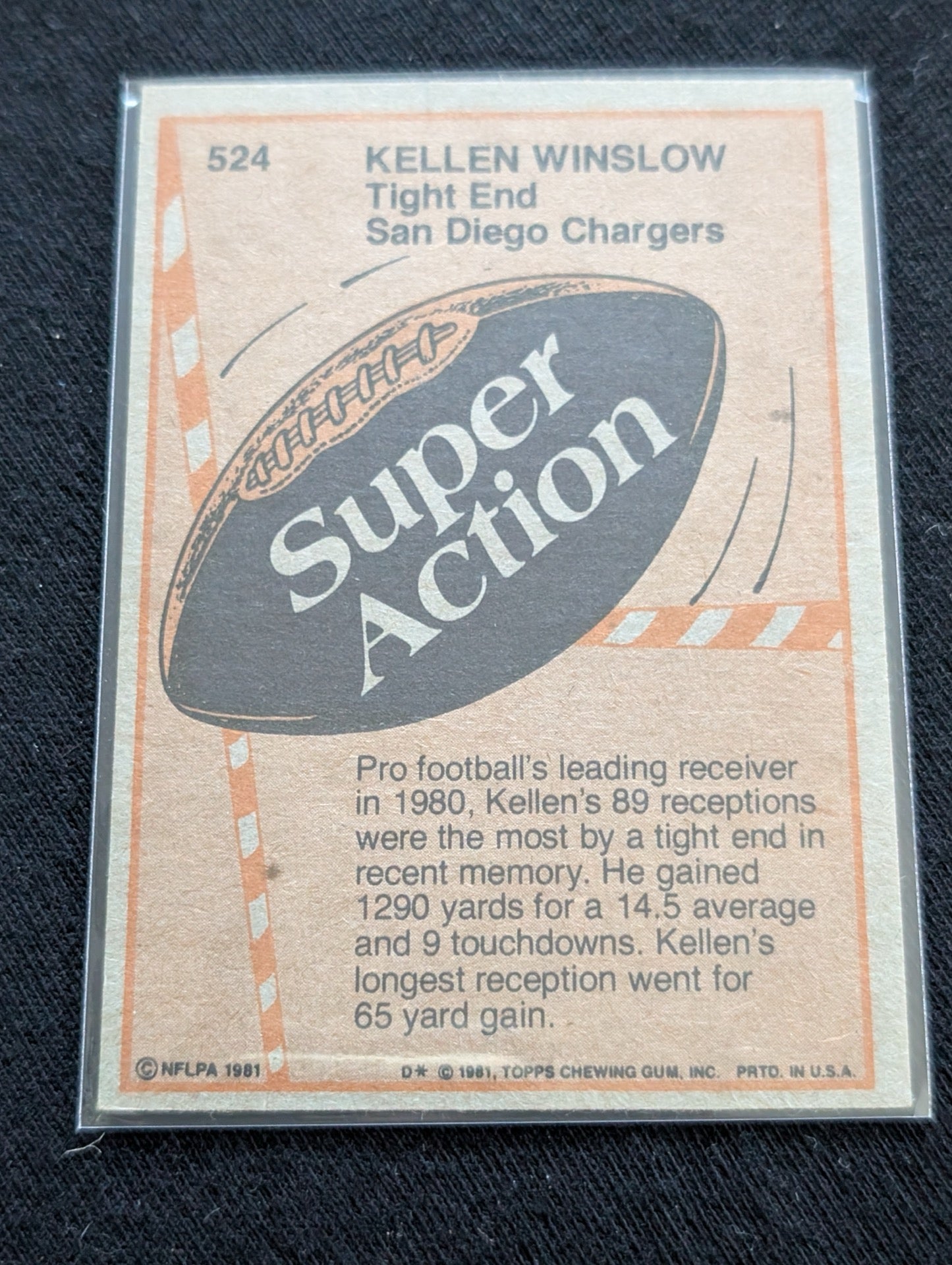 Kellen Winslow HOF Chargers Vintage Topps Lot (2) 1981 All-Pro & Super Action