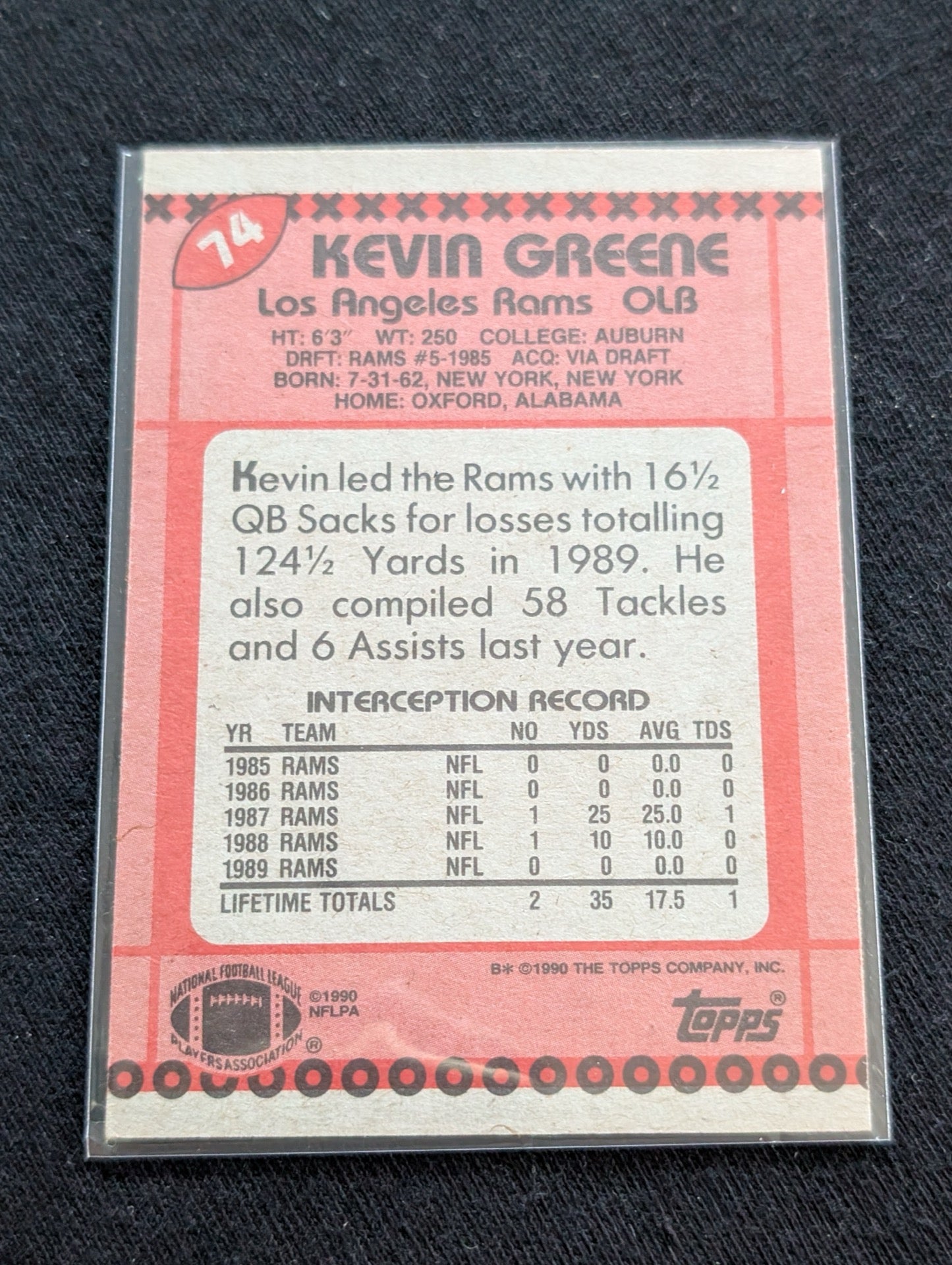Kevin Greene HOF Legend Lot (5) Steelers Rams 1990 Topps 1994-95 UD Gold