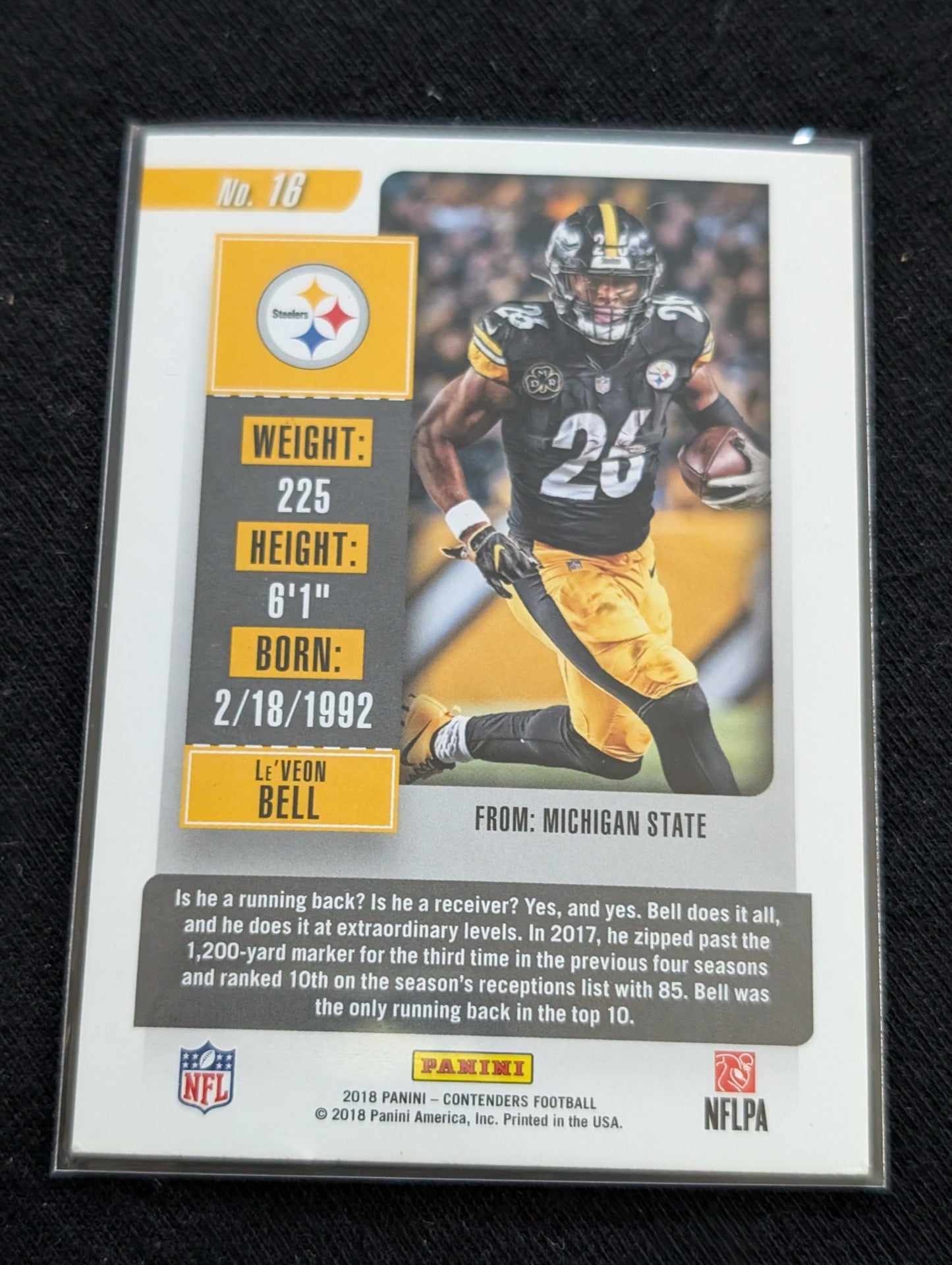 Le'Veon Bell Steelers Star RB Lot (3) 2017 Topps 2017 Prestige 2018 Contenders