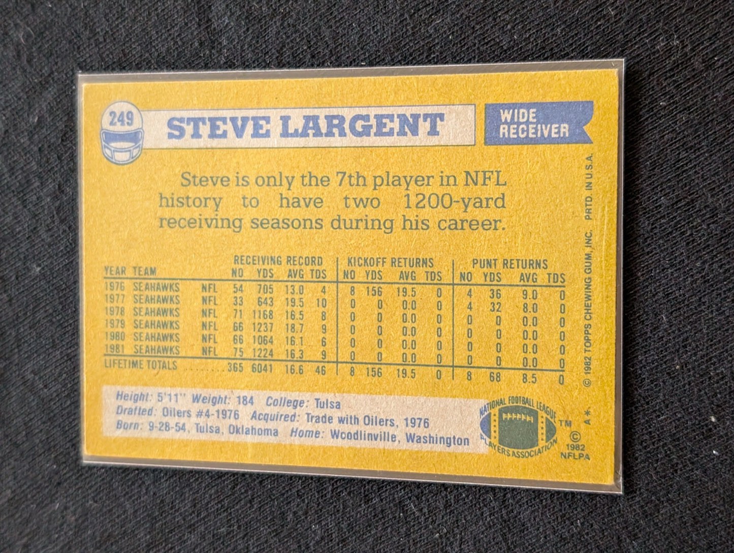 Steve Largent HOF Seahawks Legend Vintage Topps Lot (2) 1980 & 1981