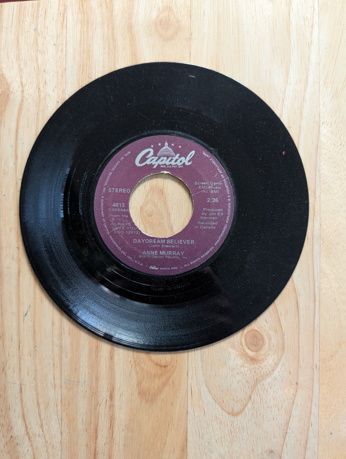 Anne Murray - Daydream Believer / Do You Think of Me 45 RPM Capitol 4813