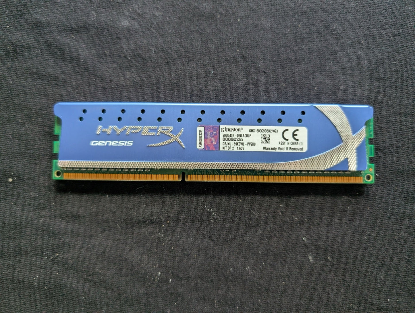 SINGLE Stick Kingston HyperX Genesis 2GB DDR3 1600MHz RAM KHX1600C9D3K2/4GX