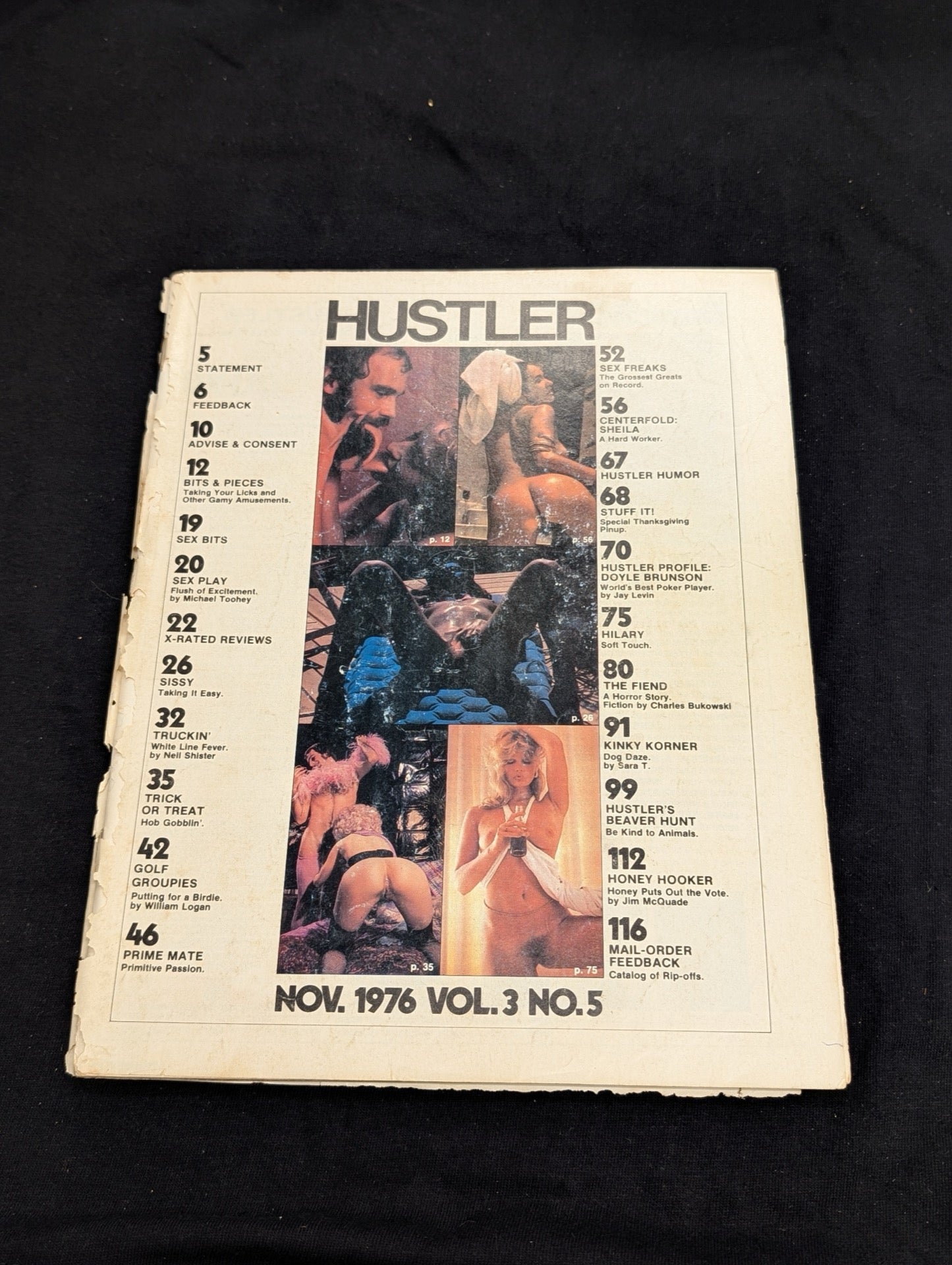 Vintage Hustler Magazine November 1976 - Doyle Brunson - Charles Bukowski