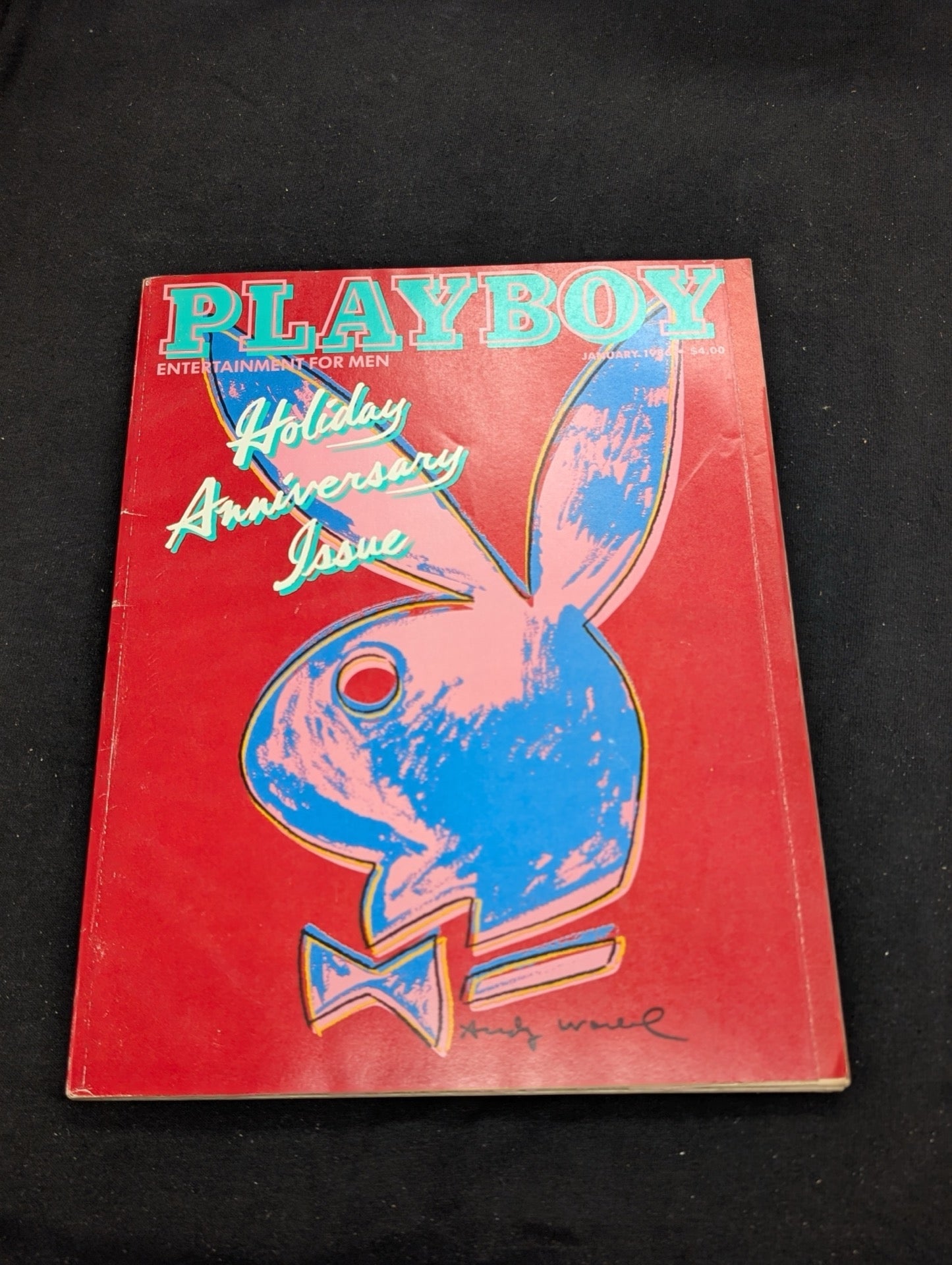 Playboy Magazine January 1986 Andy Warhol Cover Art Holiday Anniversary