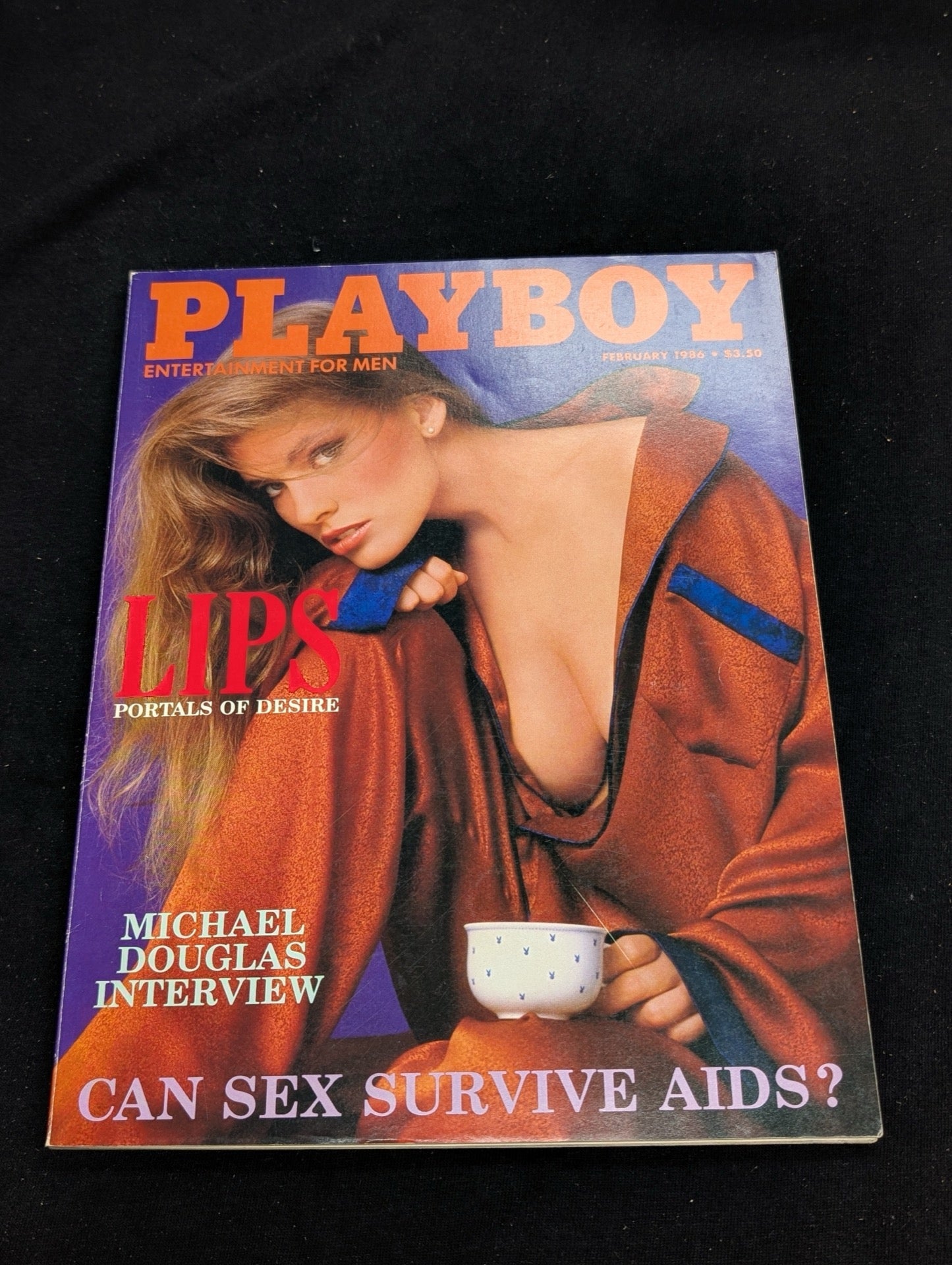Playboy Magazine February 1986 Michael Douglas Interview Lips Pictorial