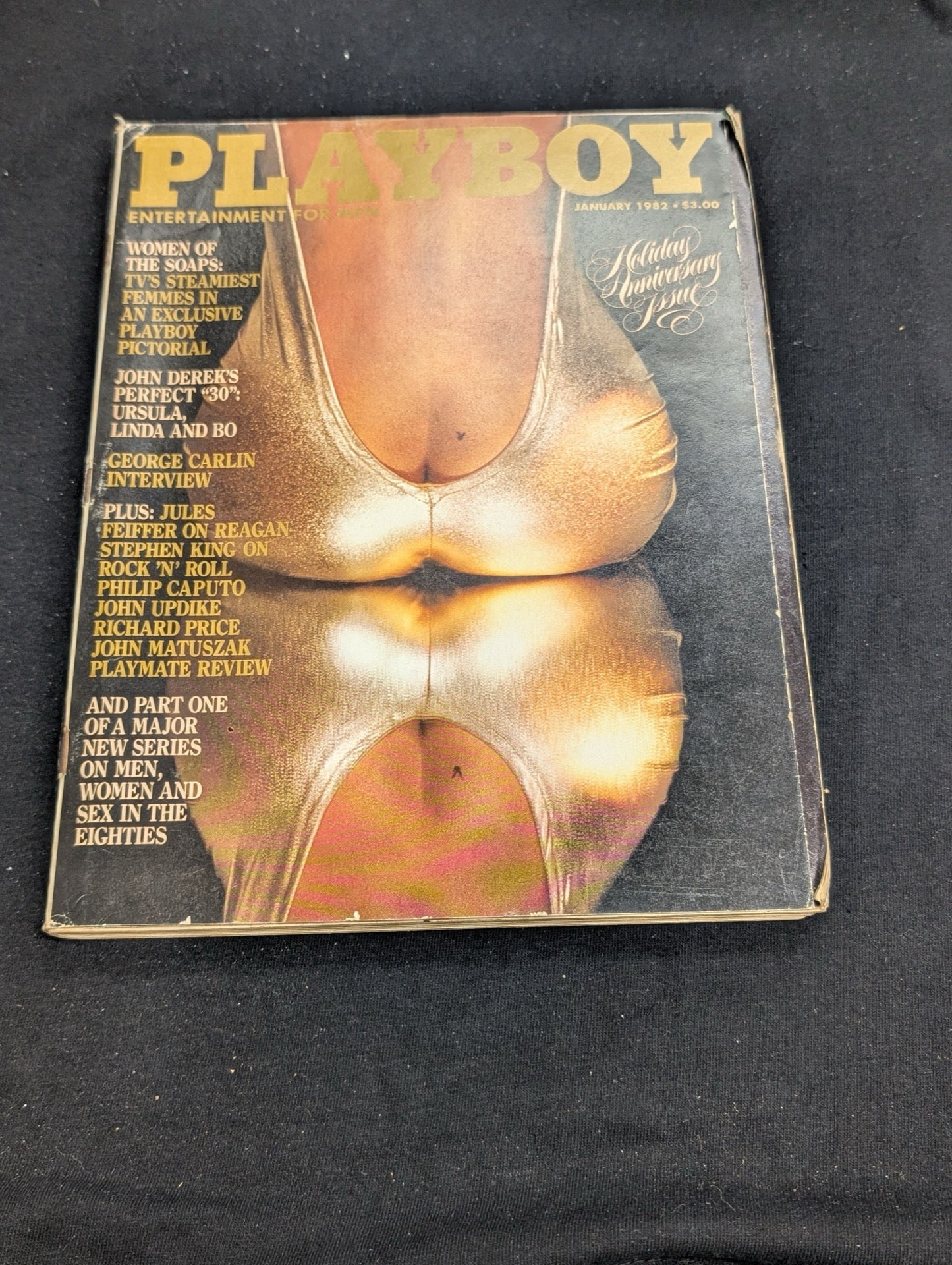 Playboy Magazine January 1982 George Carlin Interview Gold Bikini