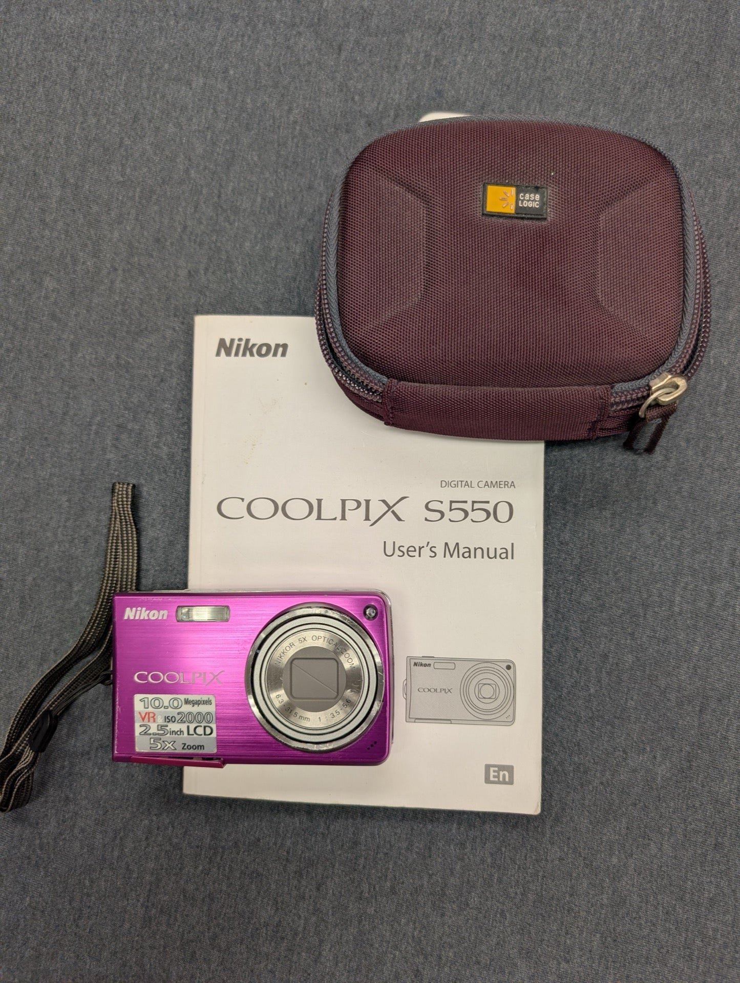 Nikon Coolpix S550 Pink 10.0MP Digital Camera w/ Case & Manual Y2K Aesthetic