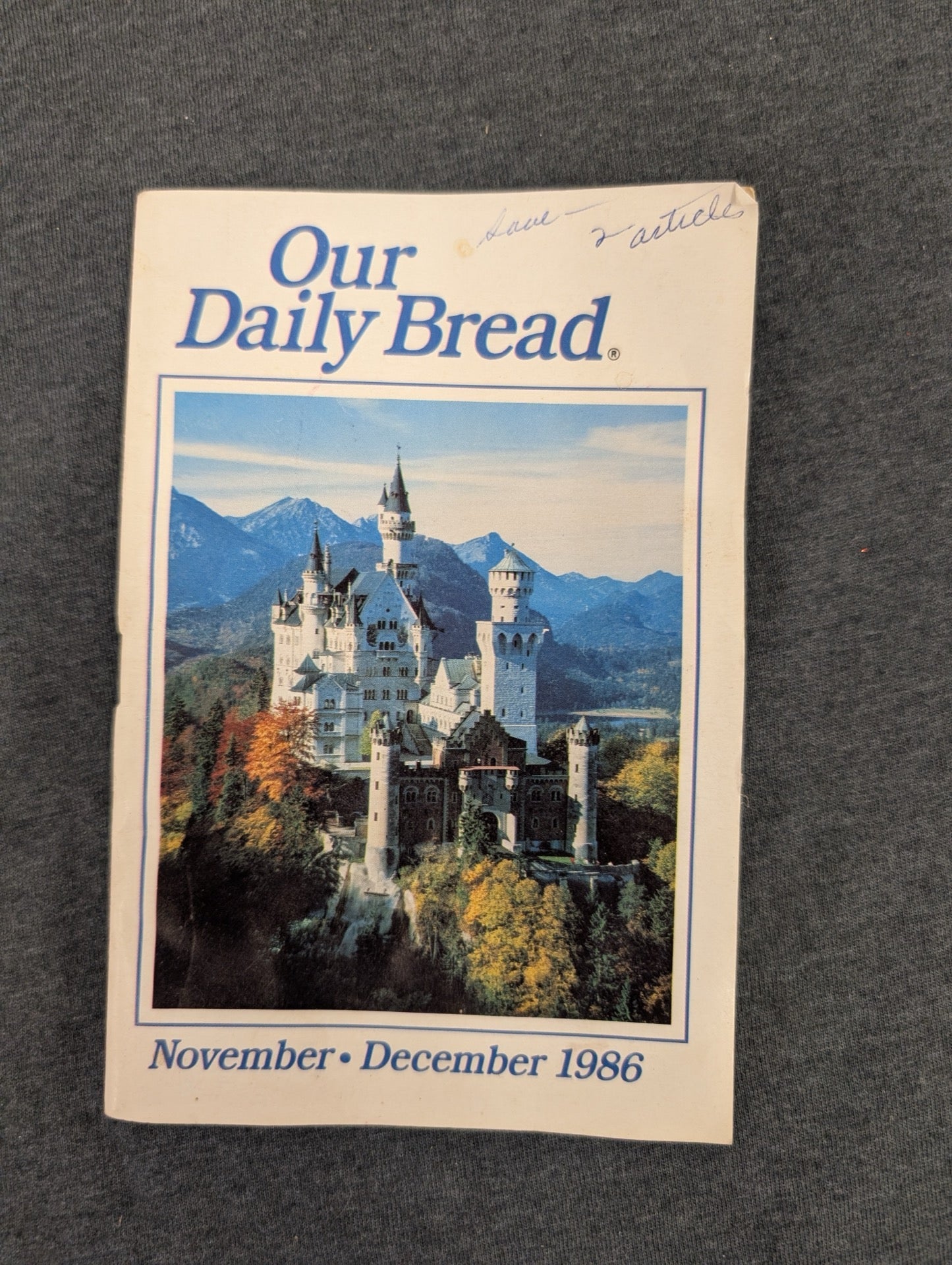 Our Daily Bread Nov-Dec 1986 Devotional Booklet Neuschwanstein Cover