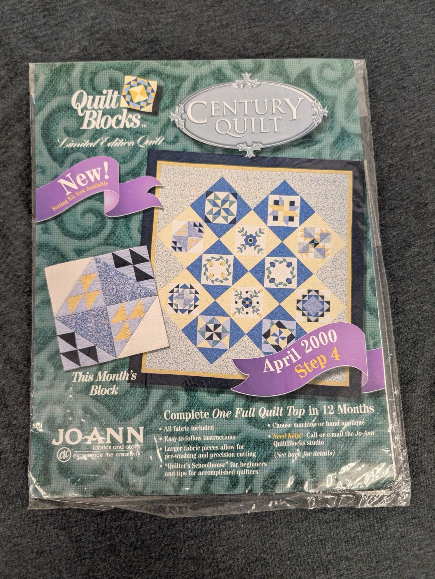 Jo-Ann Quilt Blocks Century Quilt Limited Edition Kit April 2000 Step 4