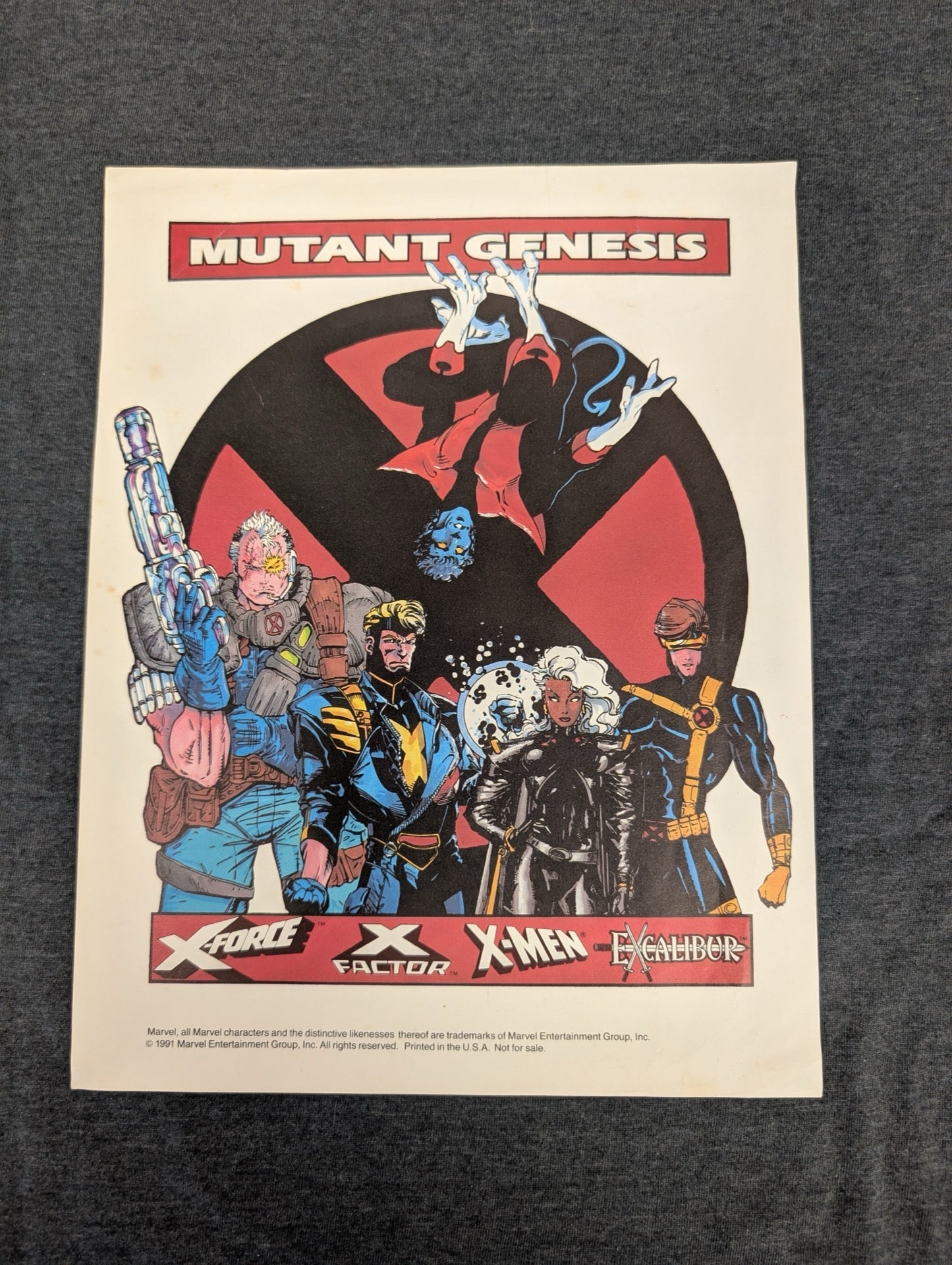 1991 Marvel Mutant Genesis Promo Poster X-Men Jim Lee Art