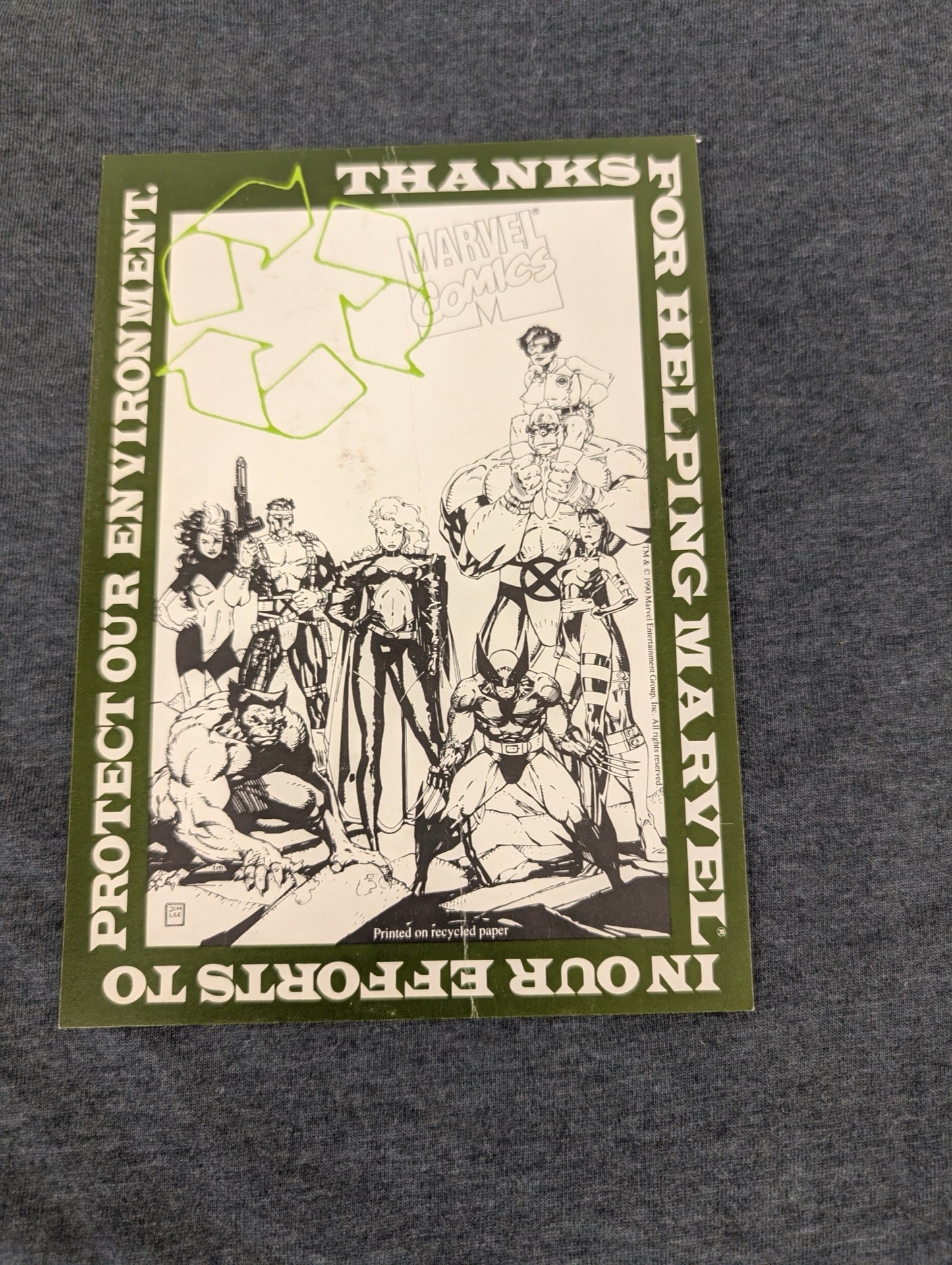 1990 Marvel Comics Environment Promo Flyer Jim Lee X-Men Art (Copy 2)
