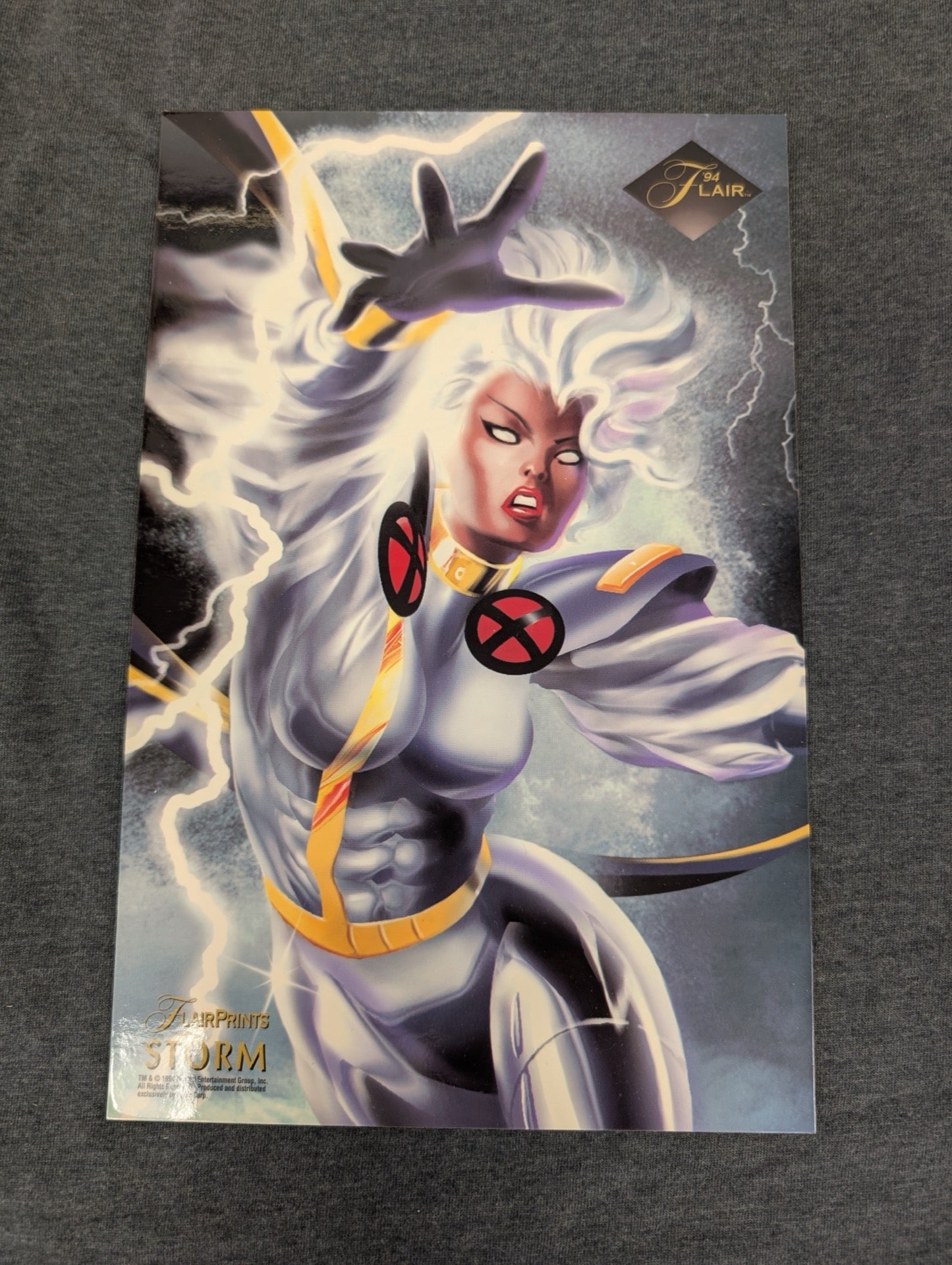 1994 Flair Marvel FlairPrints Storm Oversized Card Print X-Men Lightning Art