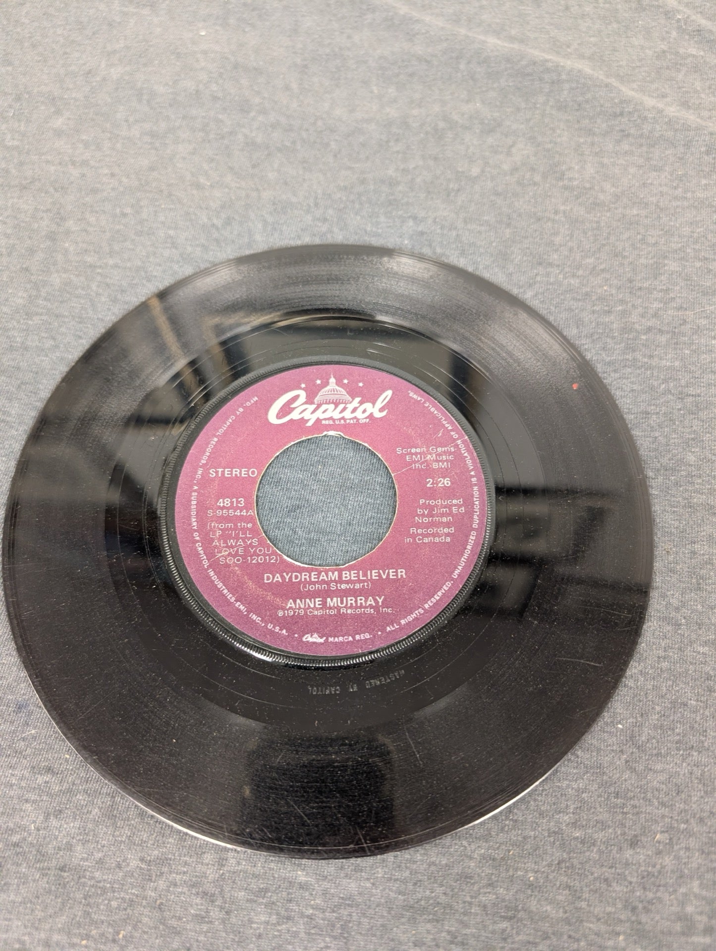 Anne Murray Daydream Believer 45 RPM Single Capitol Records Vinyl