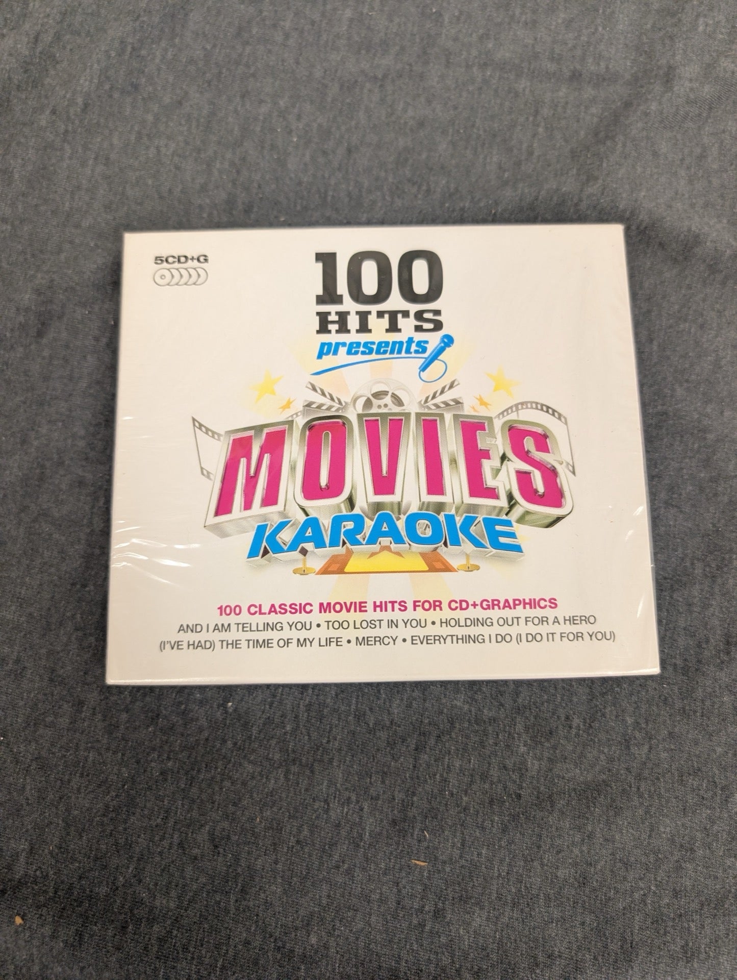 100 Hits Presents Movies Karaoke 5 CD+G Box Set Sealed Classic Film Songs