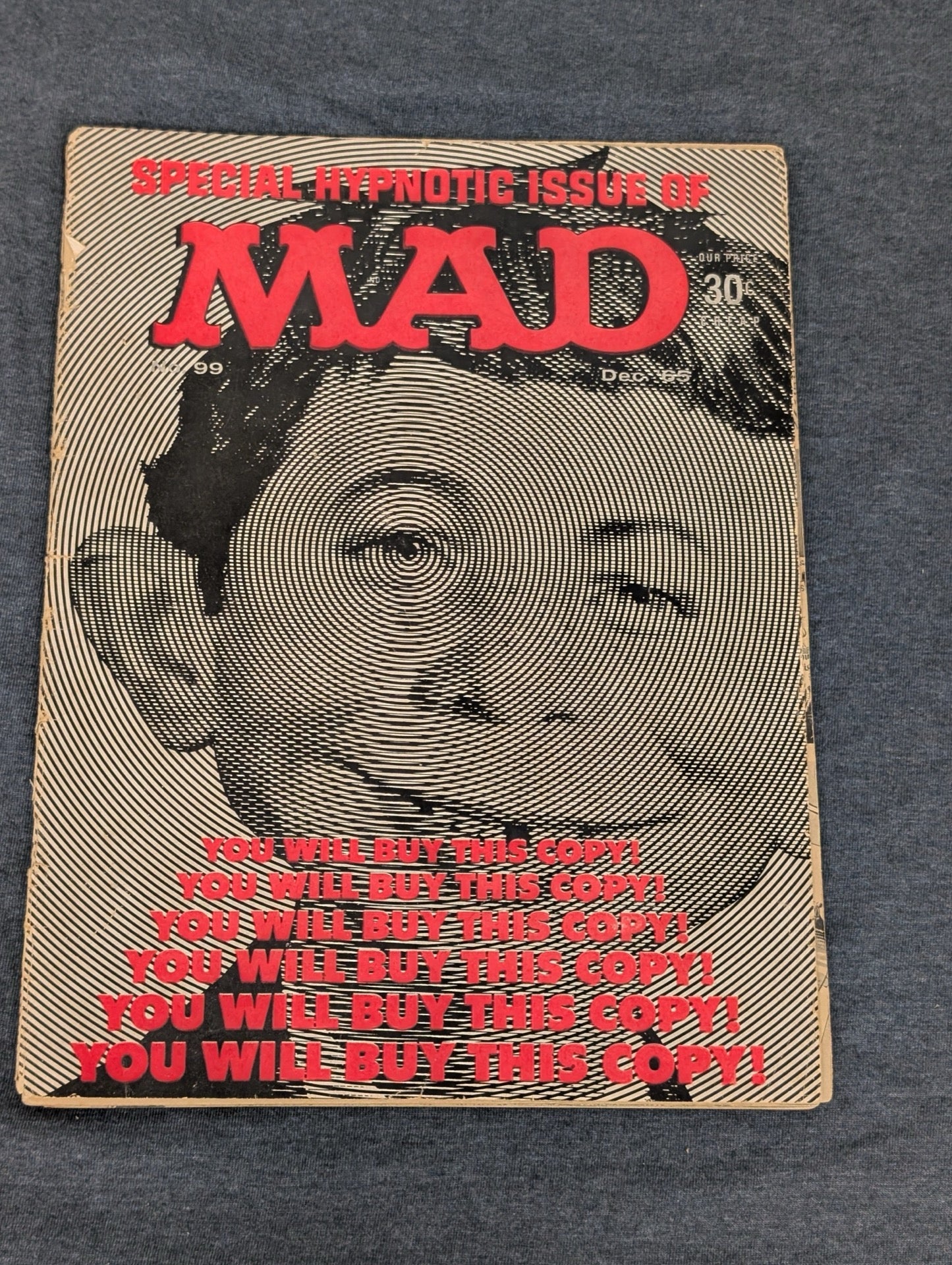 MAD Magazine No 99 Dec 1965 Special Hypnotic Issue Alfred E Neuman Vintage
