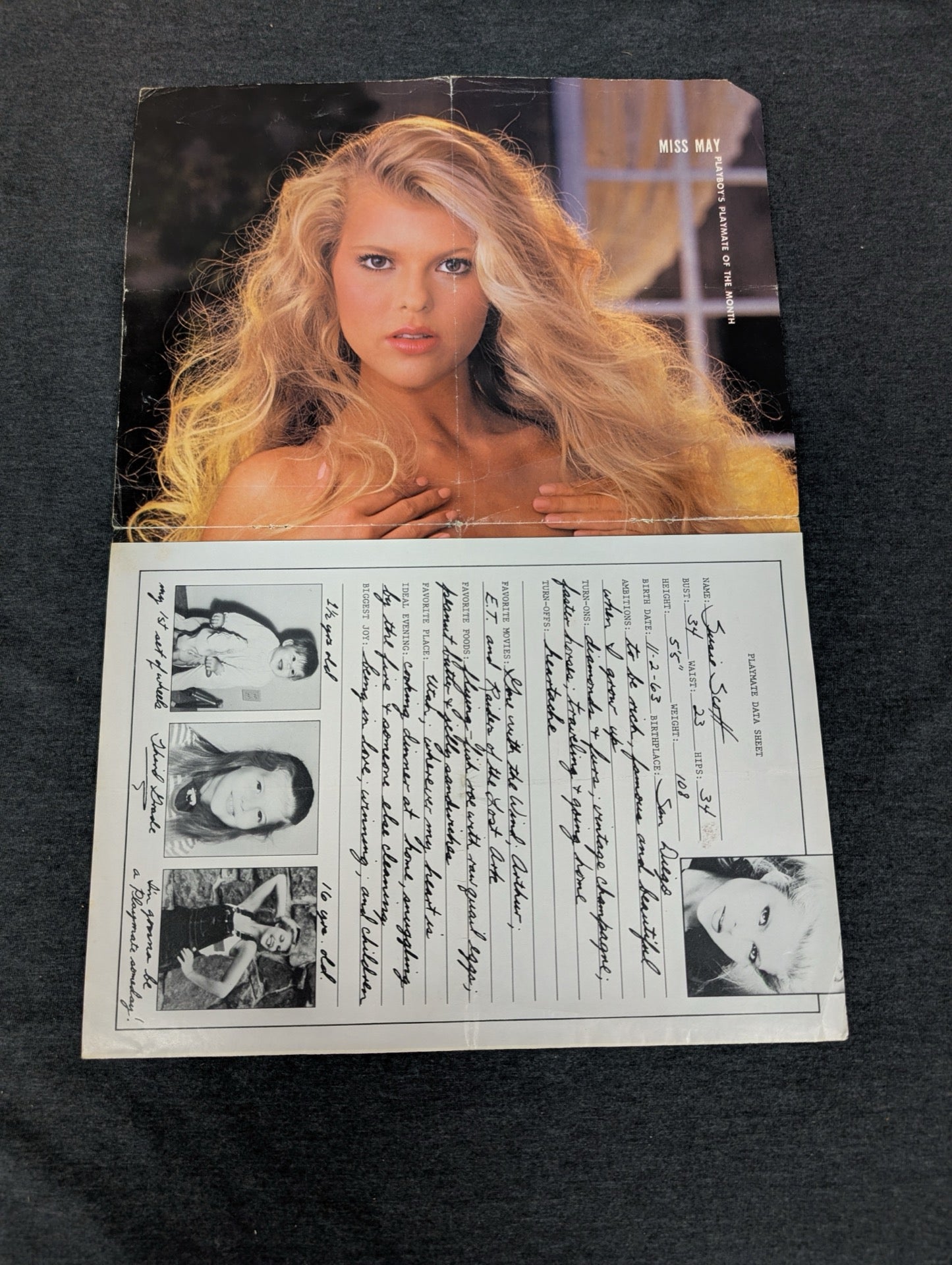 Vintage Playboy Centerfold Miss May 1987 Susie Scott Playmate