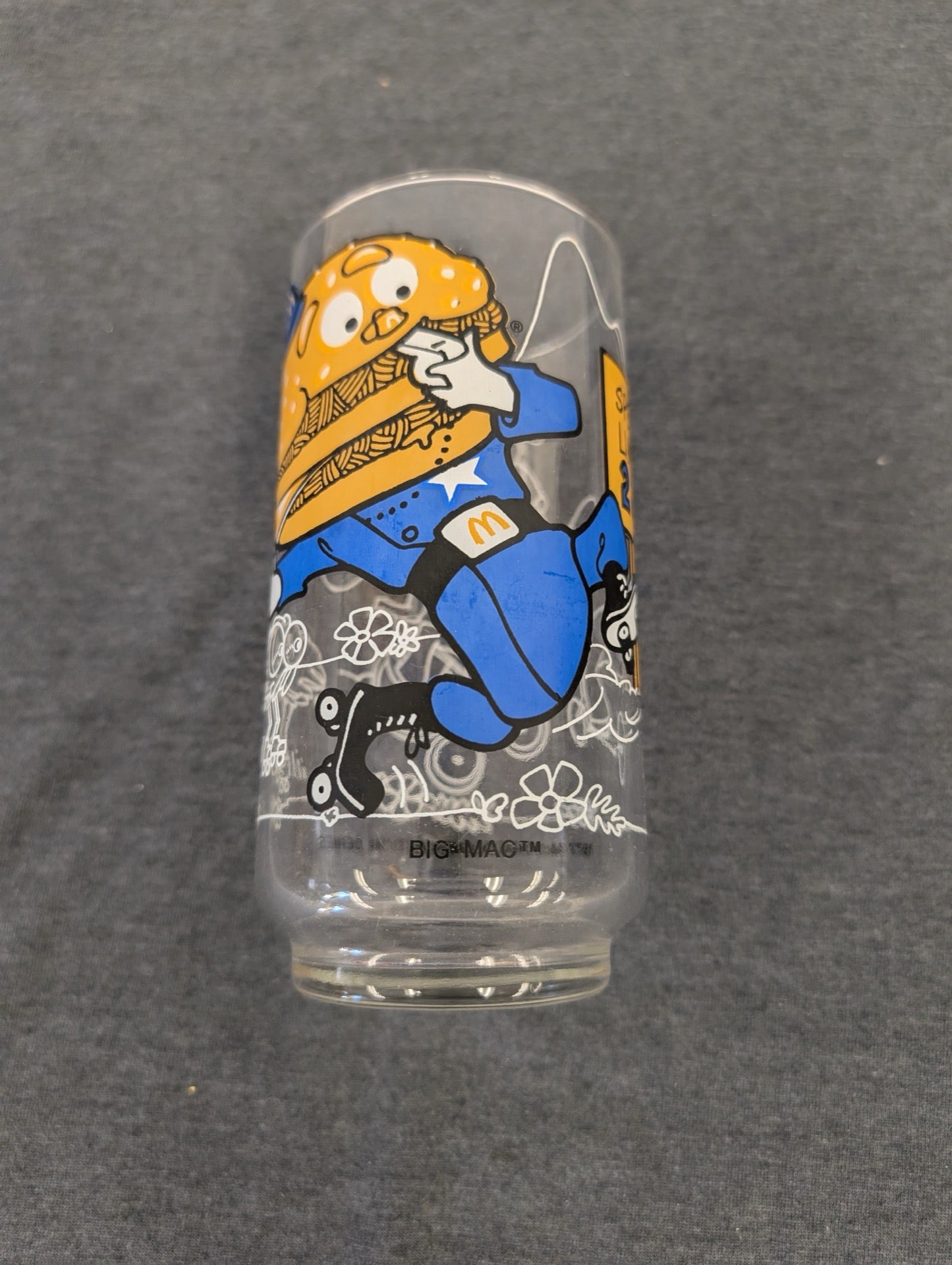 Vintage 1977 McDonald's Action Series Glass Officer Big Mac Roller Skates