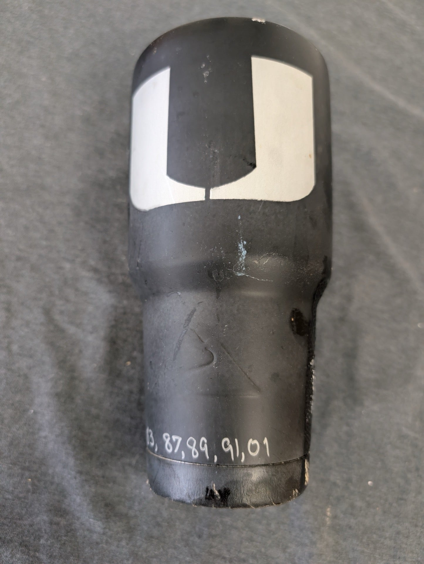 Black insulated tumbler with the Miami Hurricanes U logo and national championship years.