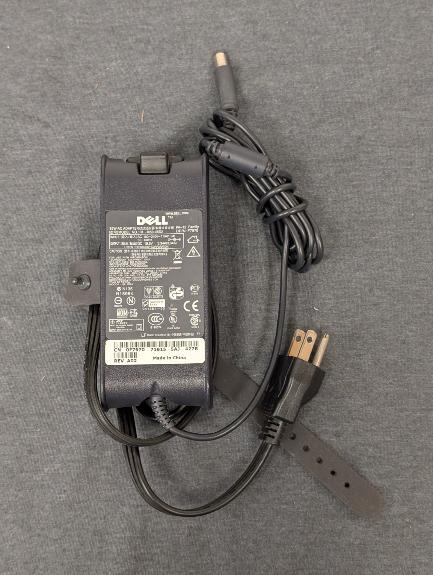 Dell 65W AC Adapter PA-1650-05D2 Power Cord
