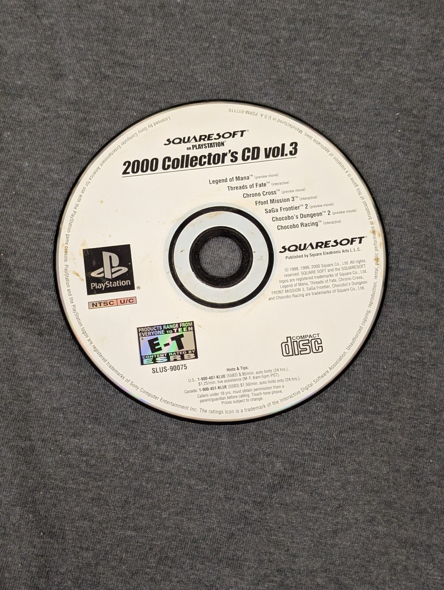 SquareSoft 2000 Collector's CD Vol 3 white disc