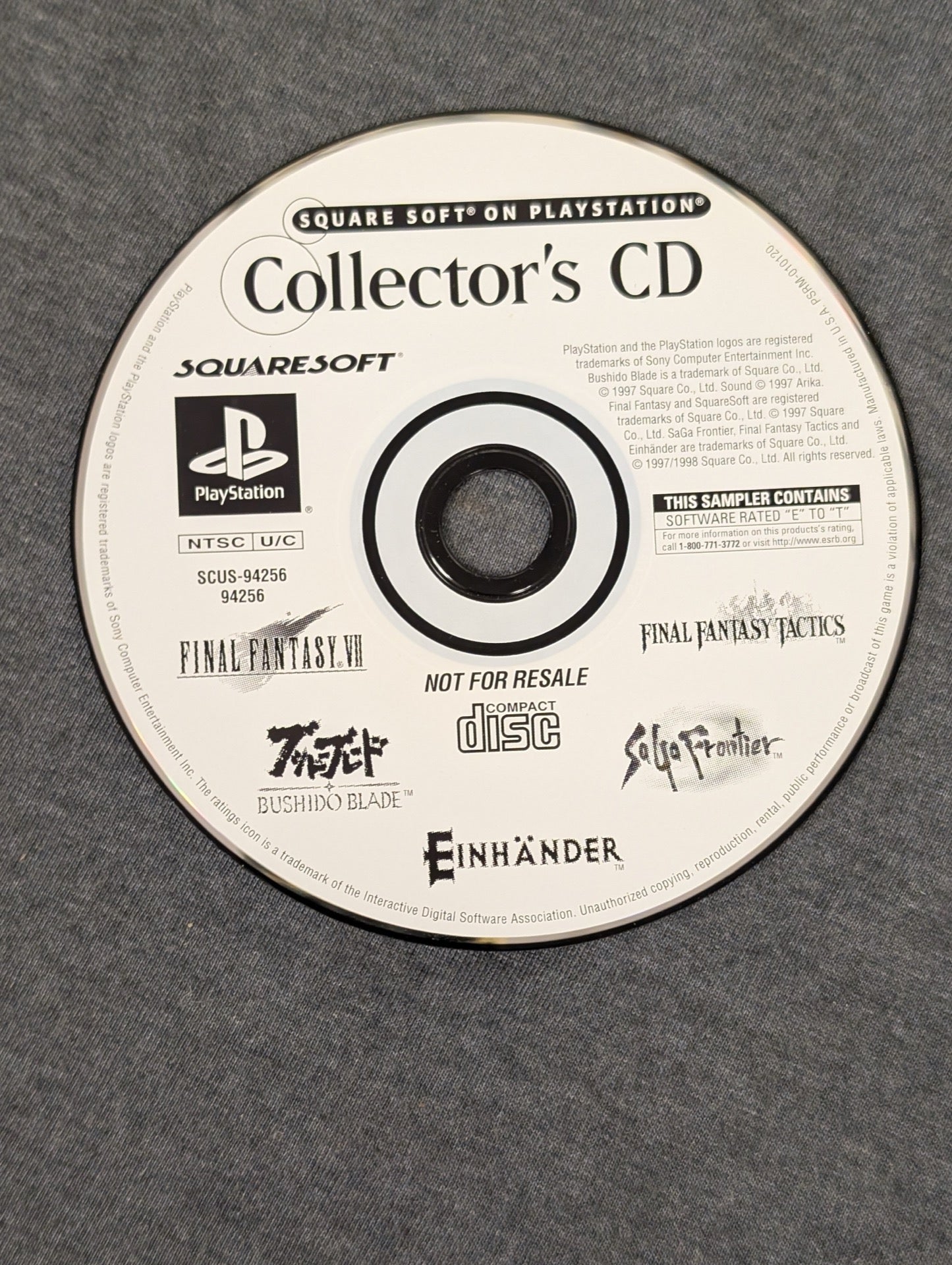 Square Soft on PlayStation Collector's CD featuring Bushido Blade and FF7