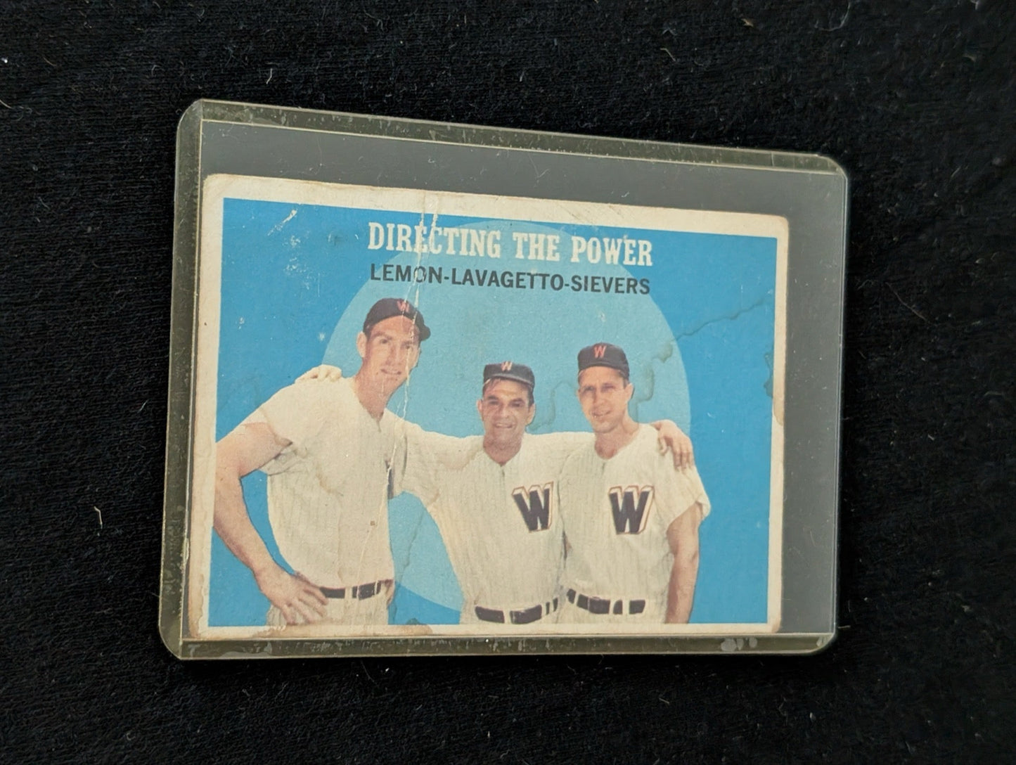 1958 Topps Directing The Power #418 Washington Senators vintage baseball card.