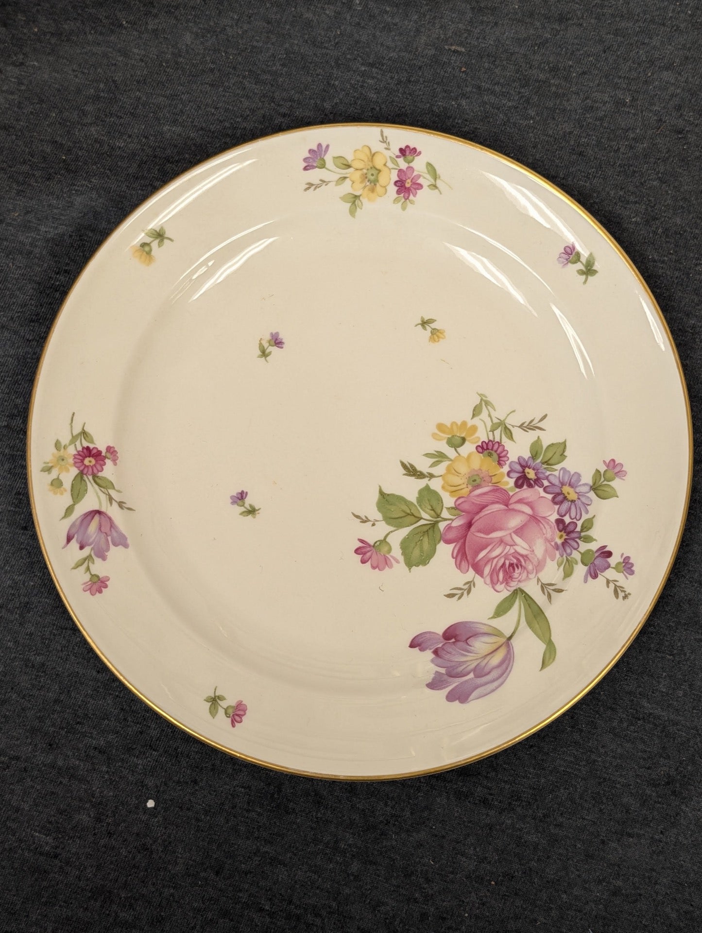 Beautiful vintage Rosenthal plate with a floral design and gold trim
