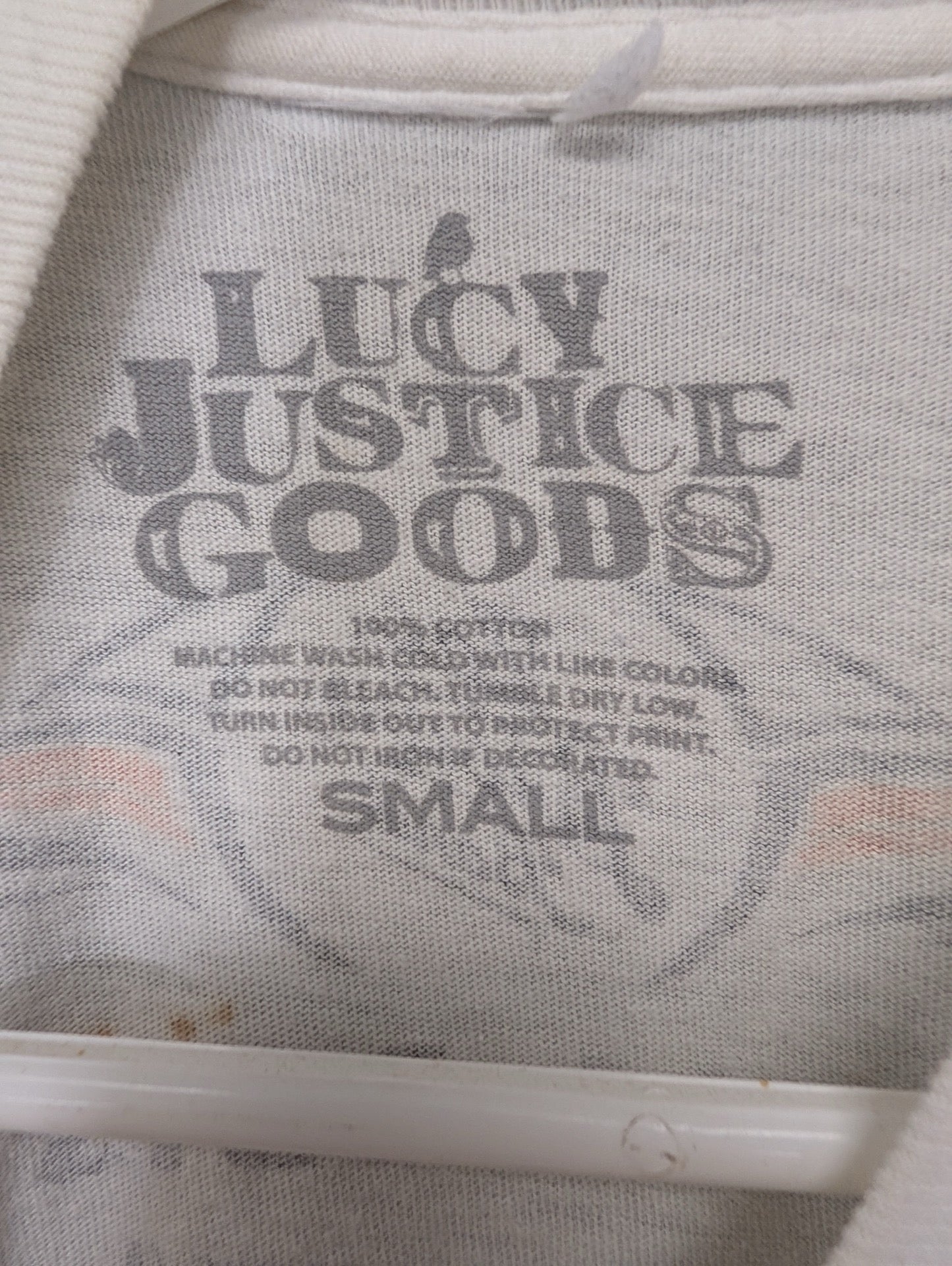 Lucy Justice Goods printed neck tag size small