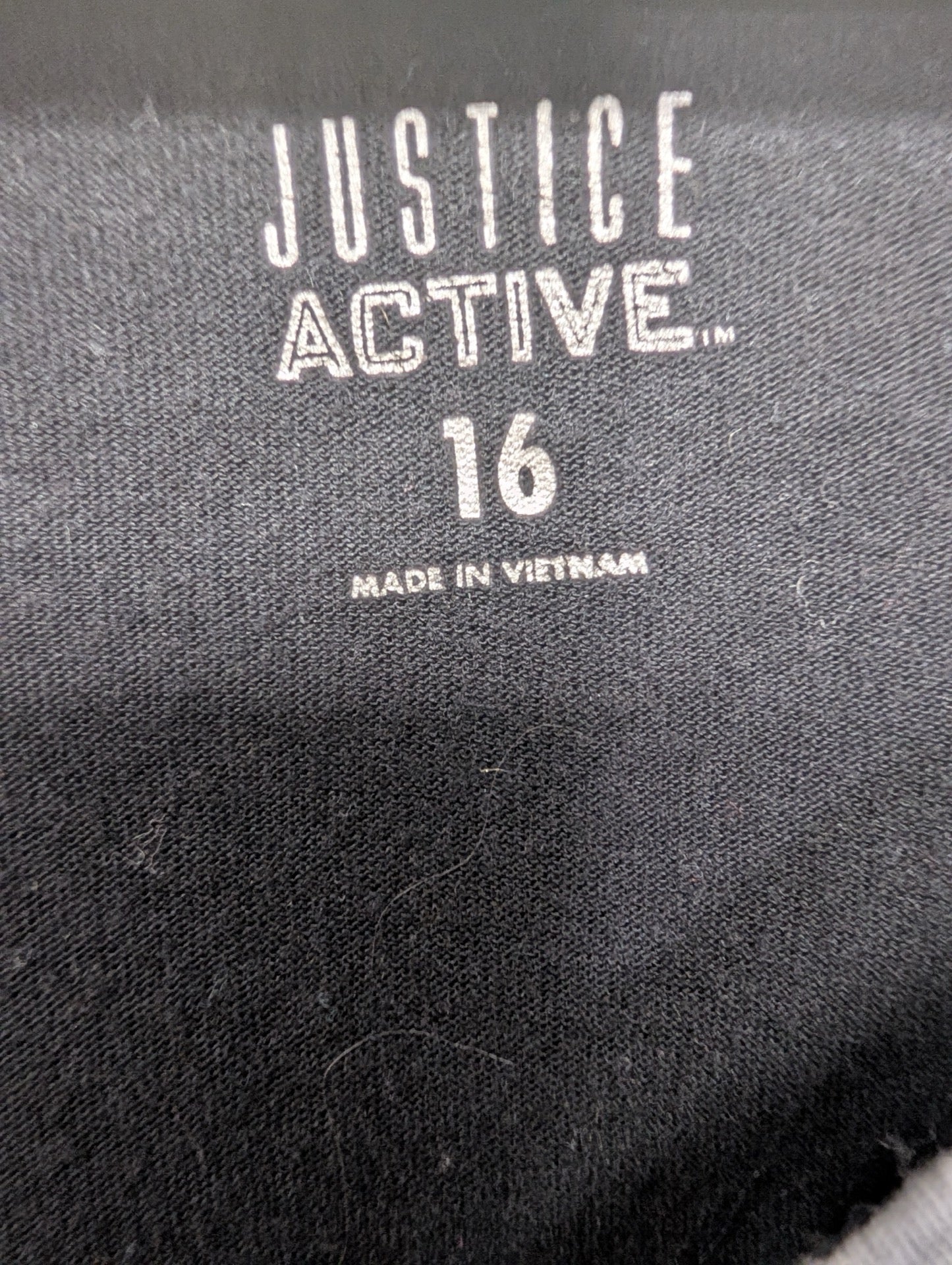 Justice Active size 16 tag