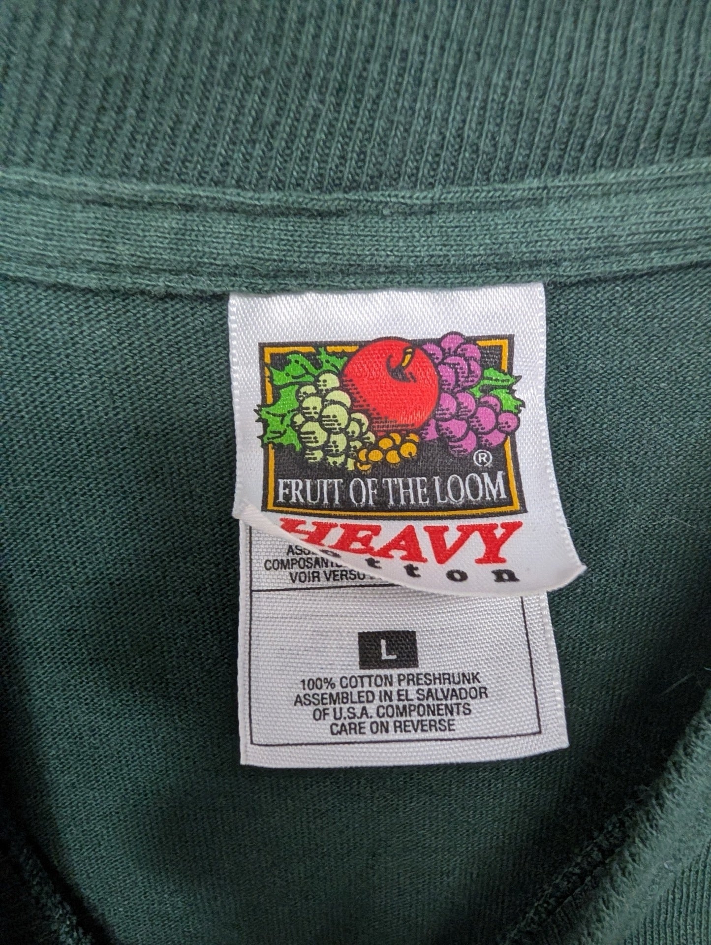 Vintage Fruit of the Loom Heavy Cotton tag