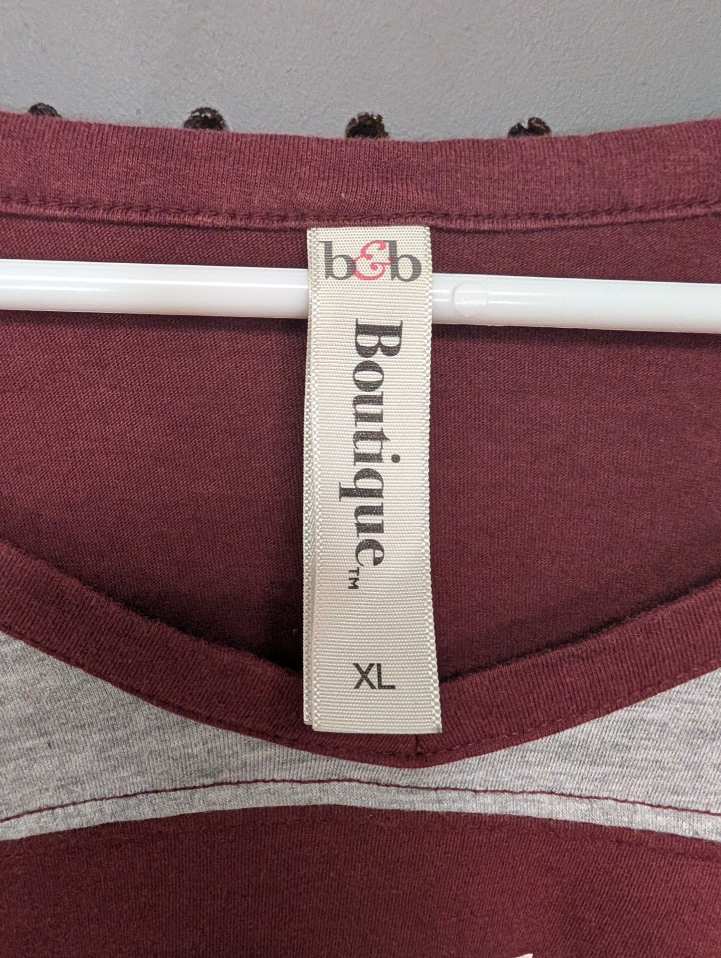Close up of B&B Boutique size XL tag