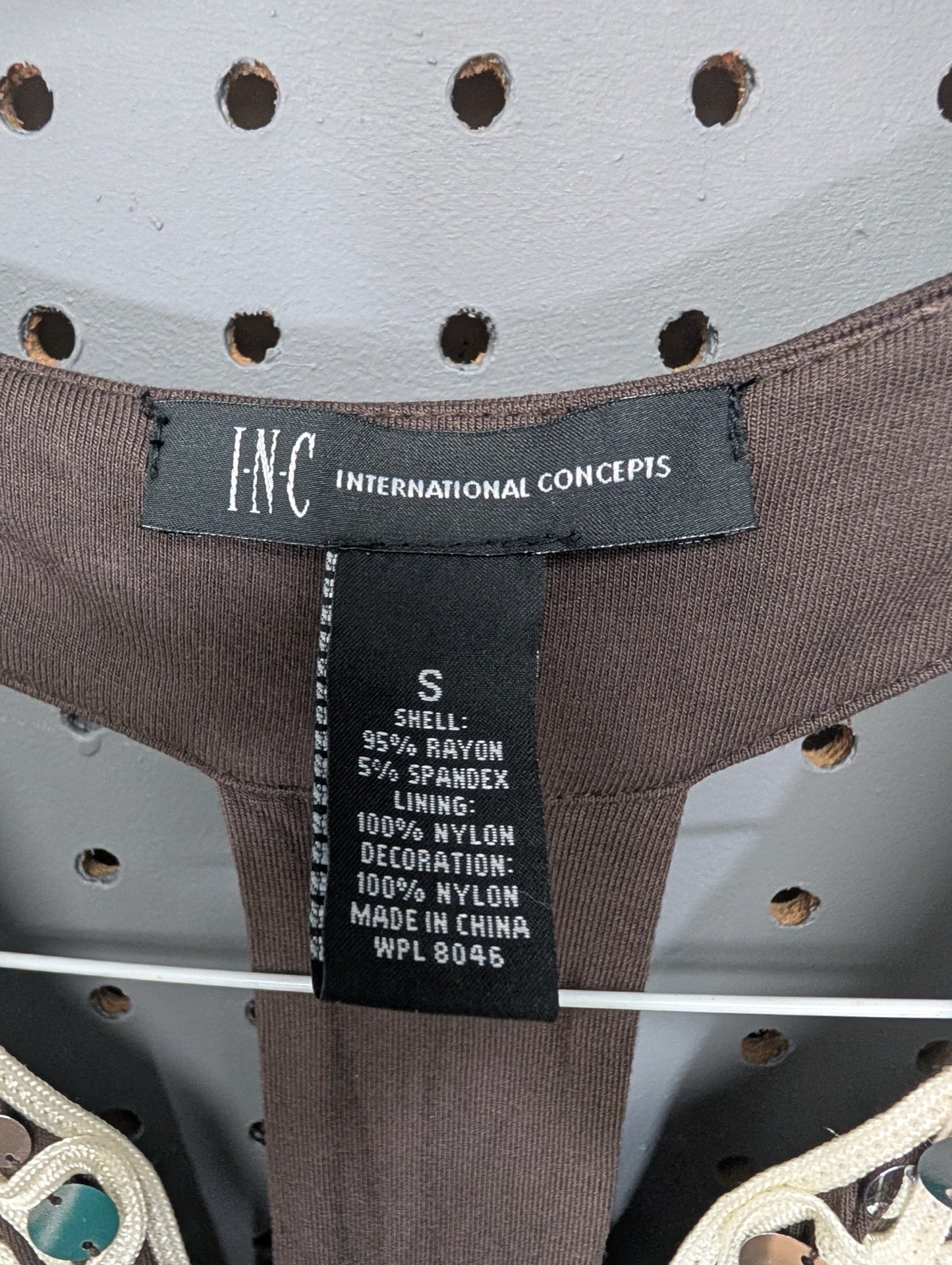 Size tag for INC International Concepts dress small