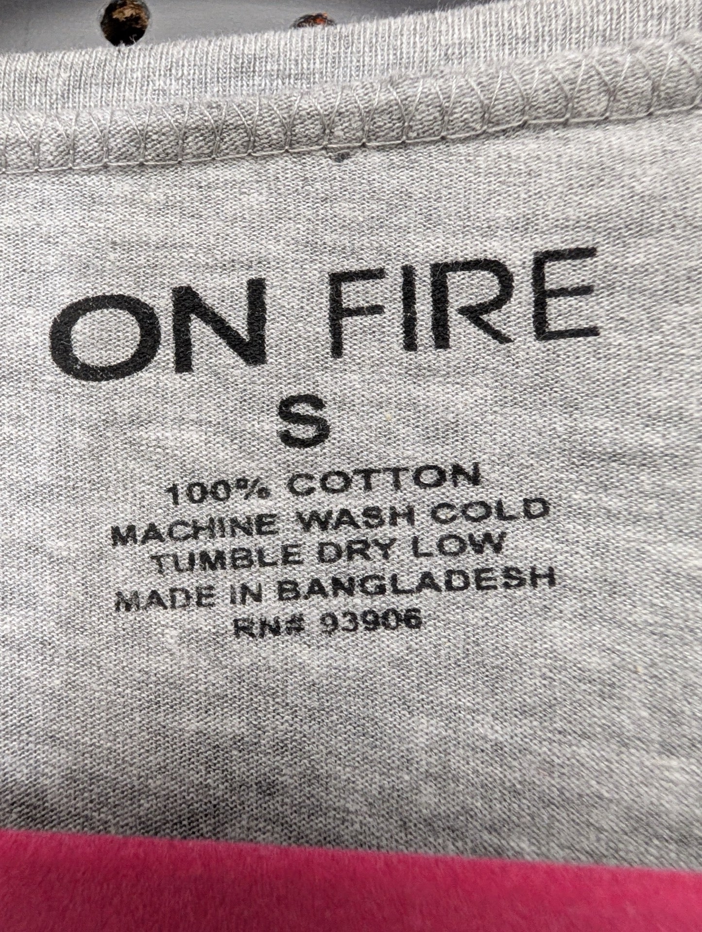 On Fire brand tag size Small