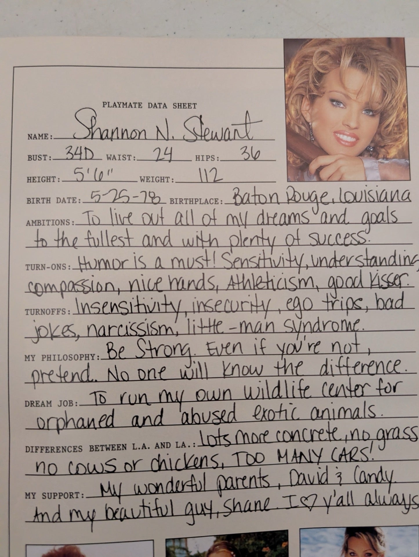 Playboy Magazine June 2000 Shannon N Stewart Data Sheet