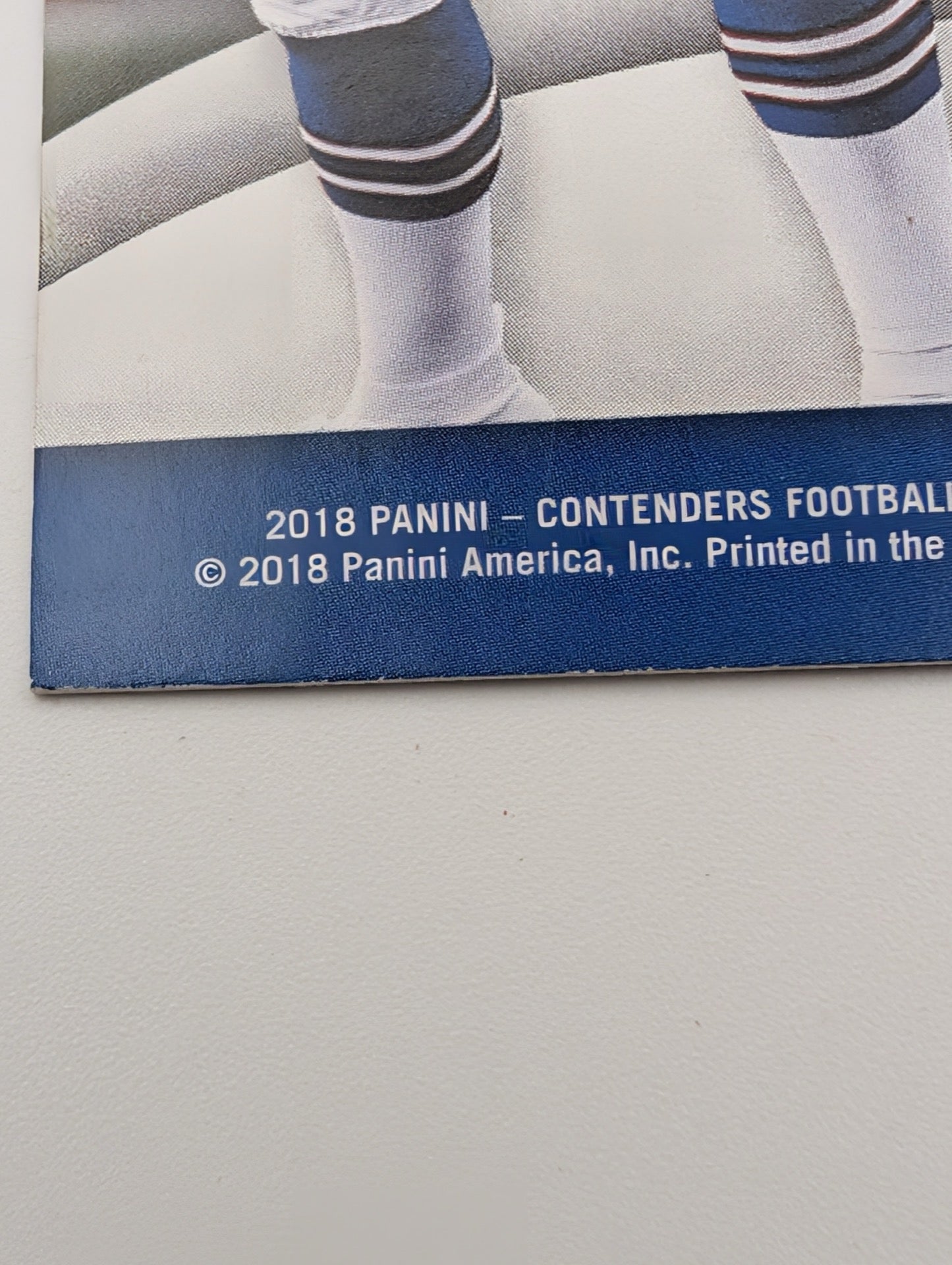 Close up of copyright on 2018 Panini Josh Allen card
