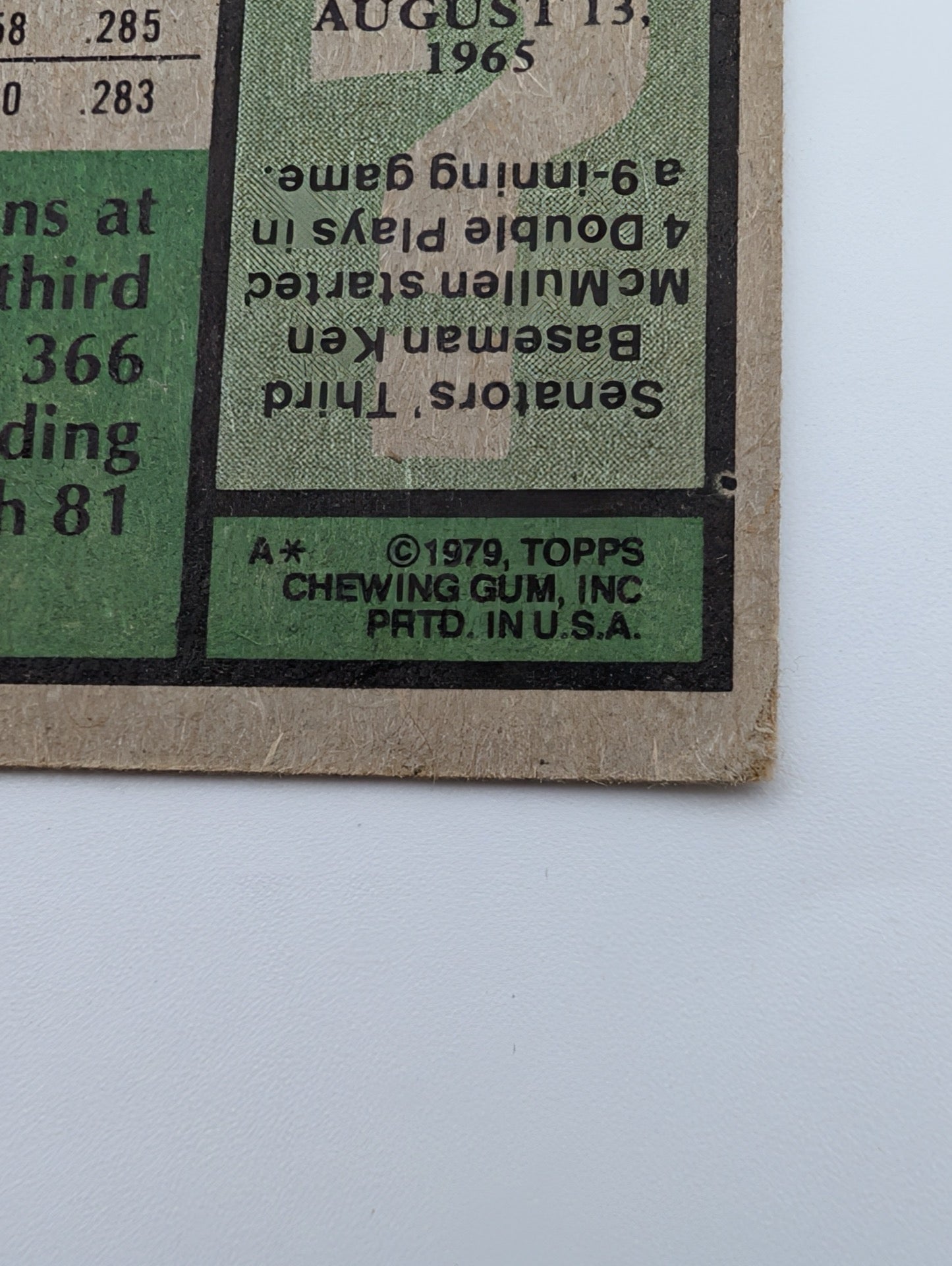 Close up of 1979 Topps copyright